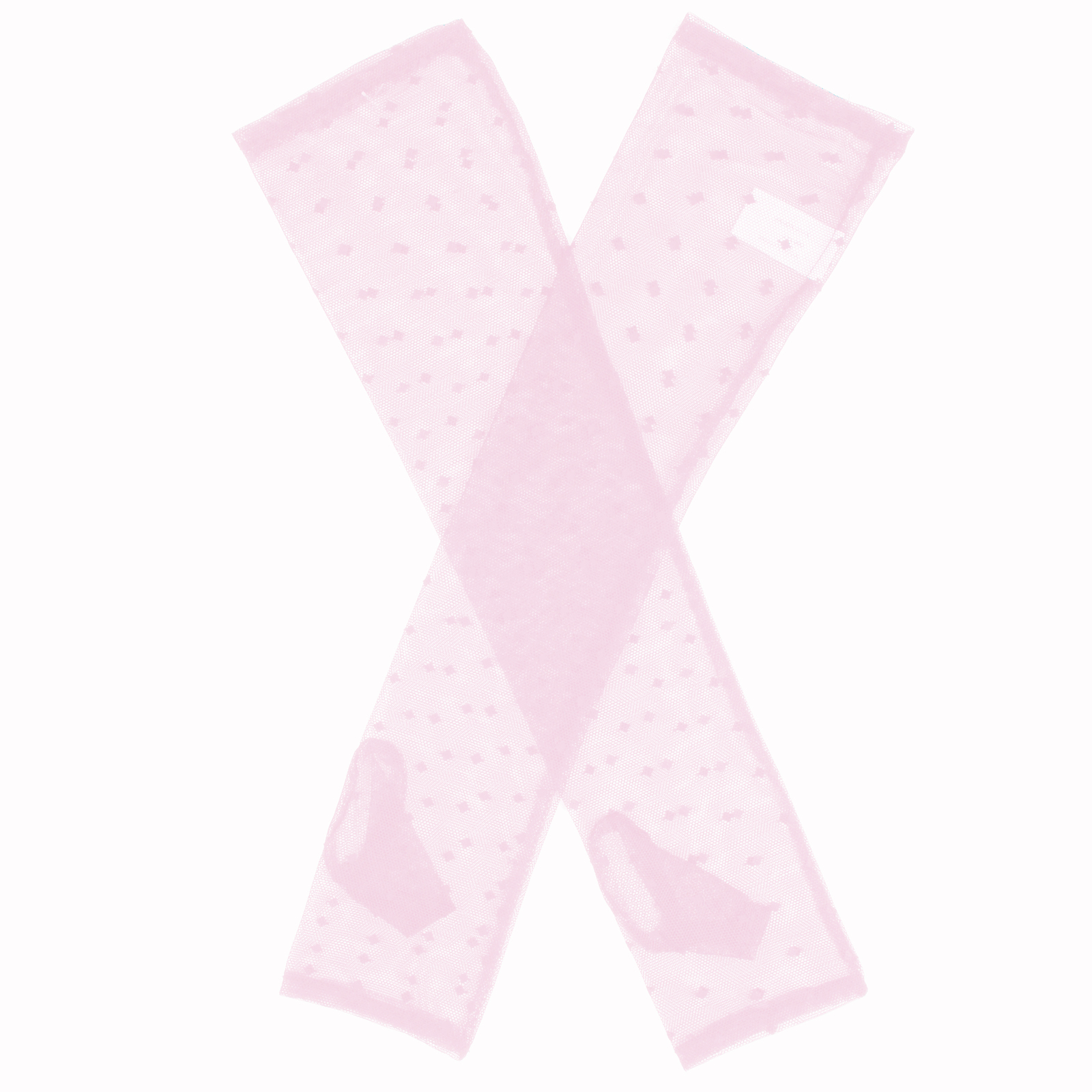 V563-76-0037-PINK-202506020830-00 Dents Womens Long Tulle Flock Dot Fingerless Mittens Gloves - Pink - Image 1