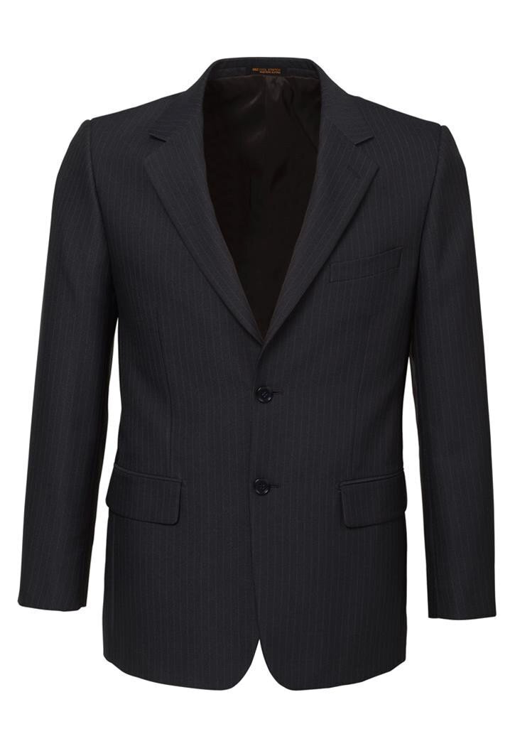 V563-80211-CHARCL-102-202503051915-00 Mens Single Breasted 2 Button Suit Jacket Work Business - Pin Striped - Charcoal - 102 - Image 1