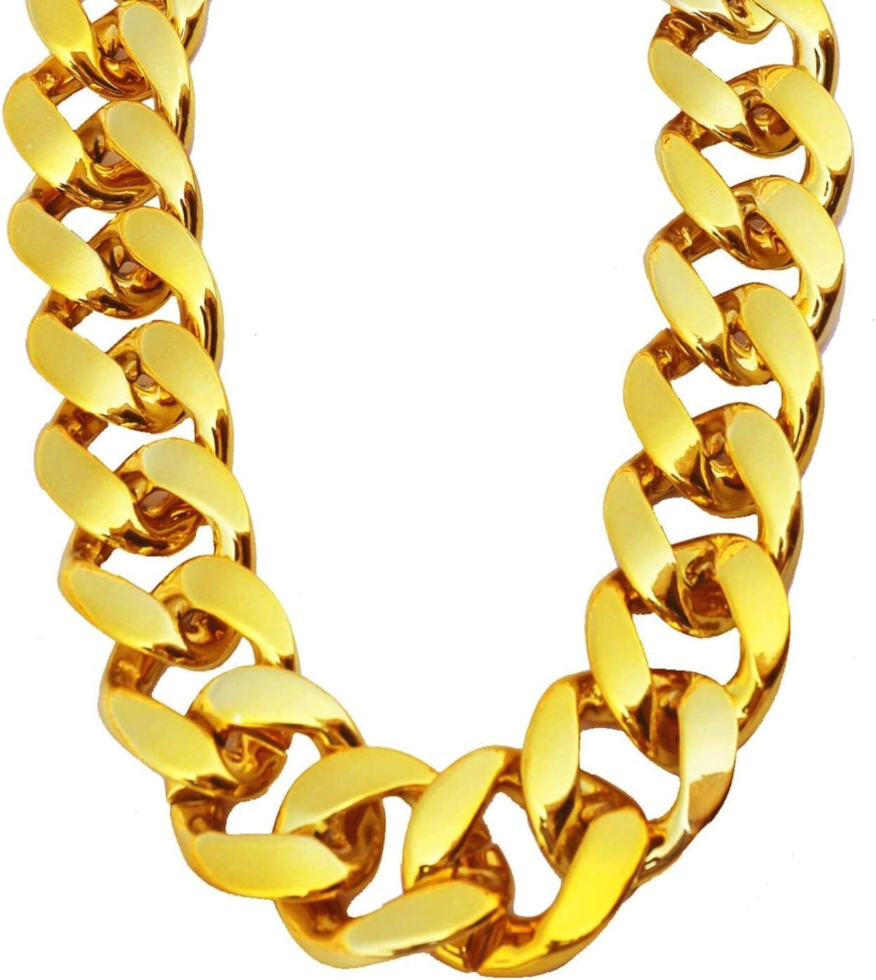 V563-8210-GOLD-184939-00 Adjustable Big Links Plastic Gold Color Chain Necklace Chunky Choker Party Costume Pimp - Image 1