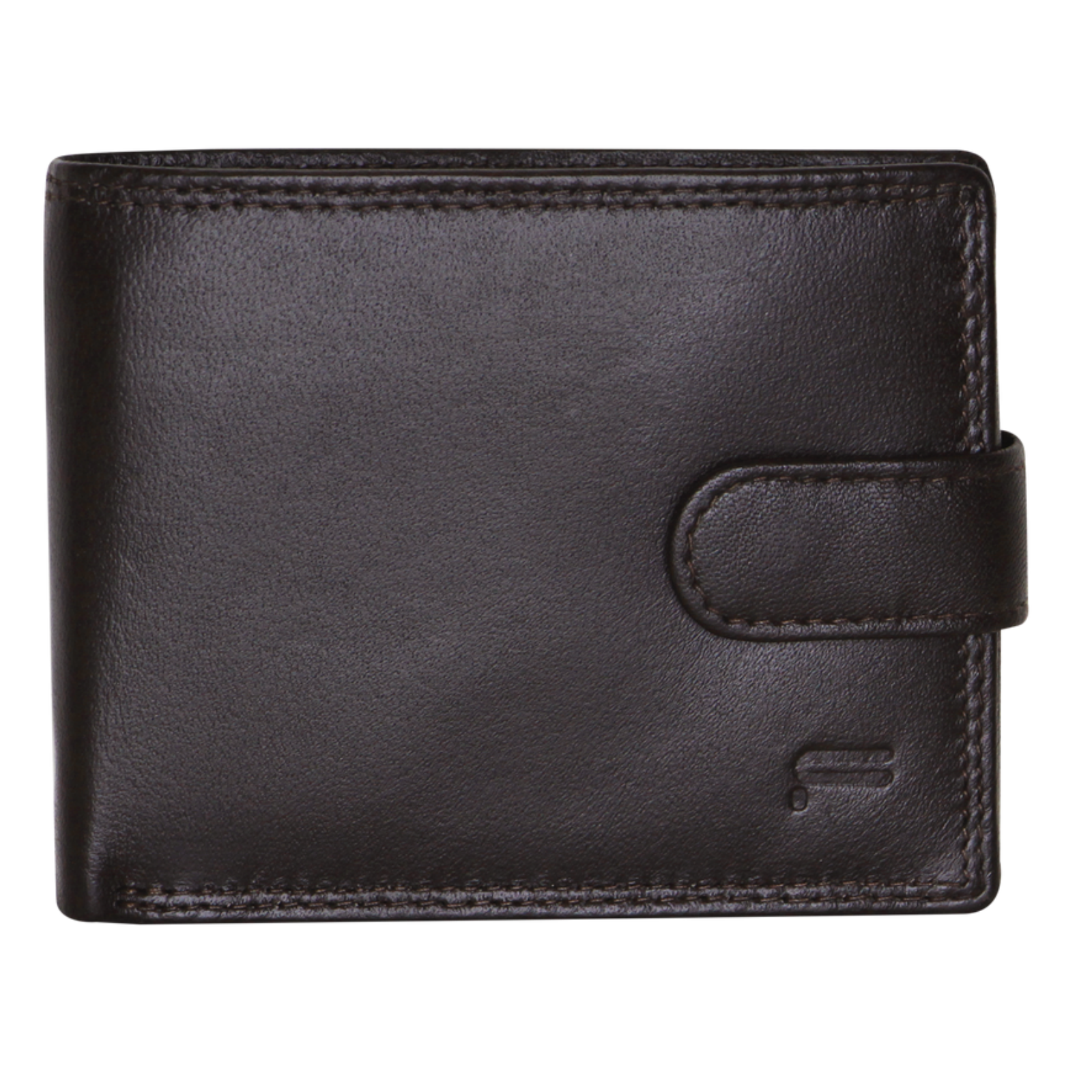 V563-A2015L-BROWN-167451-00 Futura Mens RFID Leather Coin Fold Over Wallet - Brown - Image 1