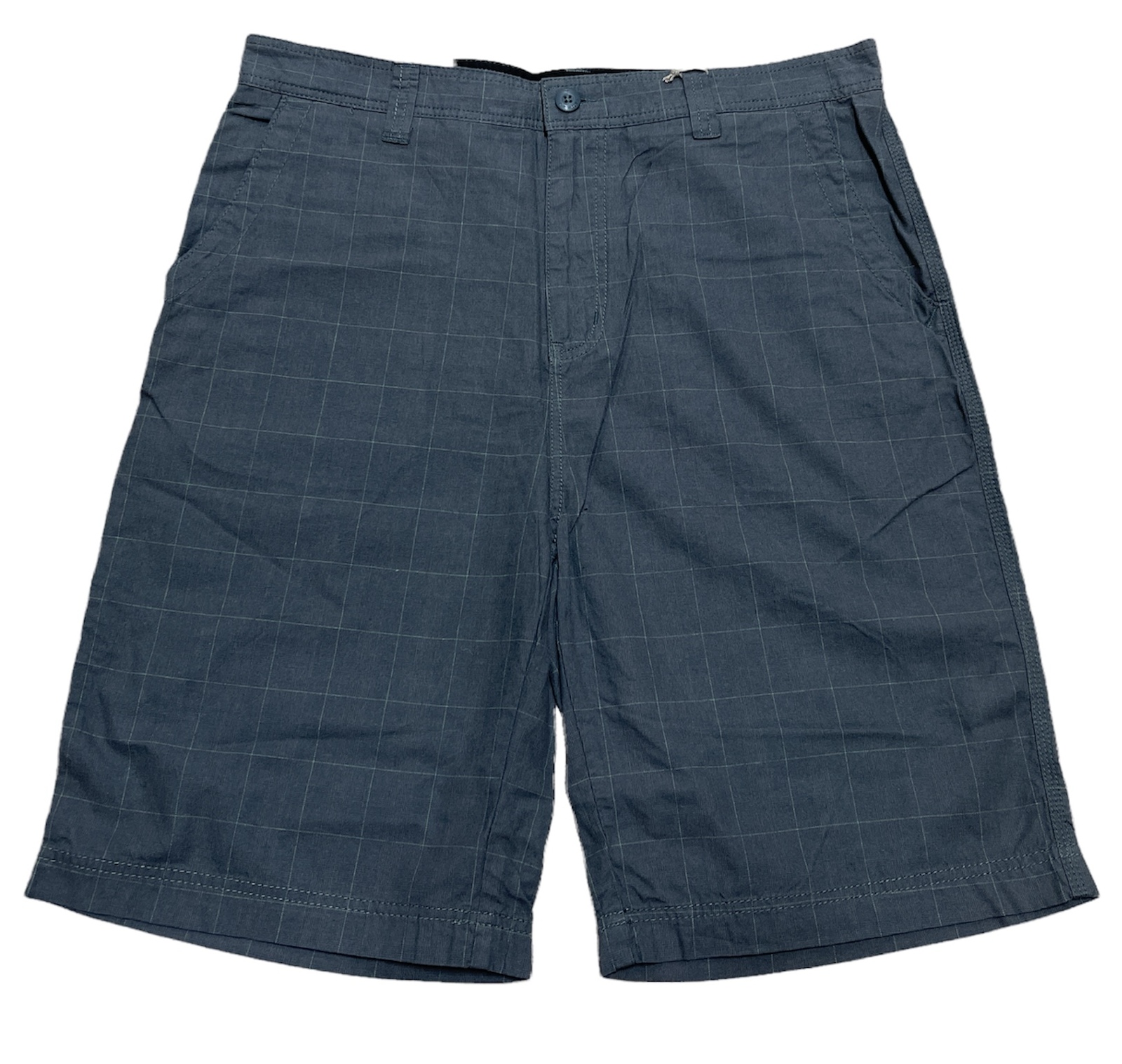 V563-A842-G_CHECK-2XL_38-202503051935-00 Mens 100% Cotton Summer Shorts - Check Grey - 2XL/38 - Image 1