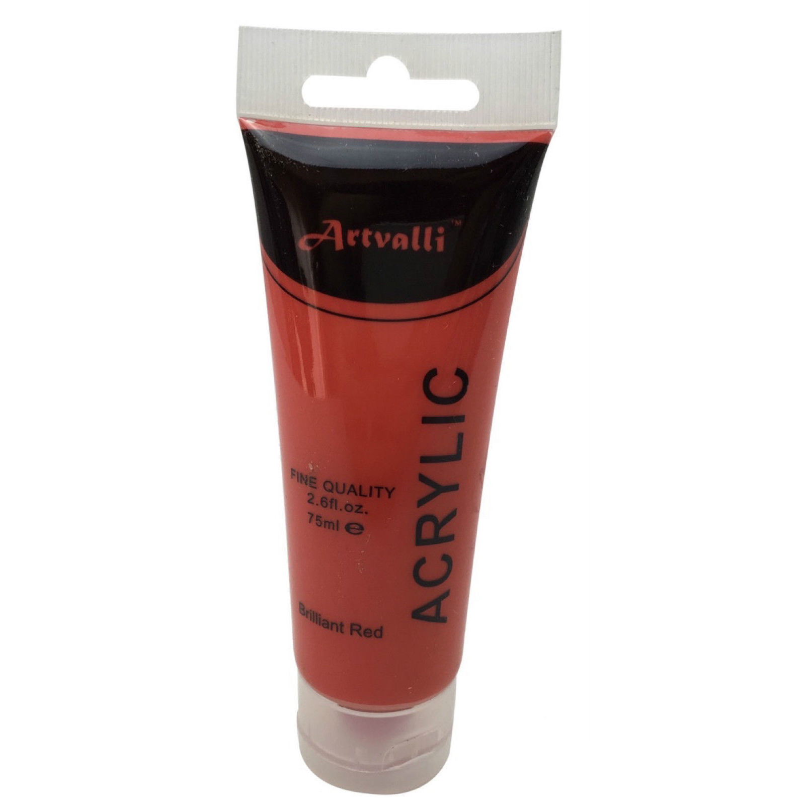 V563-ACRYLICPAINT-BRILLIANTRED-174089-00 ARTISTS ACRYLIC PAINT Craft 75ml Tube Non Toxic Paints Water Based - Brilliant Red - Image 1