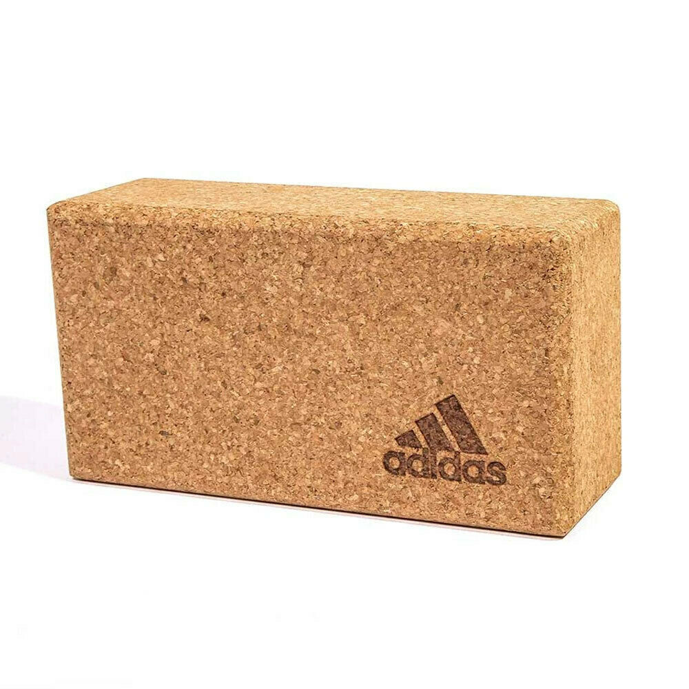 V563-ADYG-20100-CORK-150323-00 Adidas Yoga Cork Block Home Gym Fitness Exercise Pilates Tool Brick - Brown - Image 1