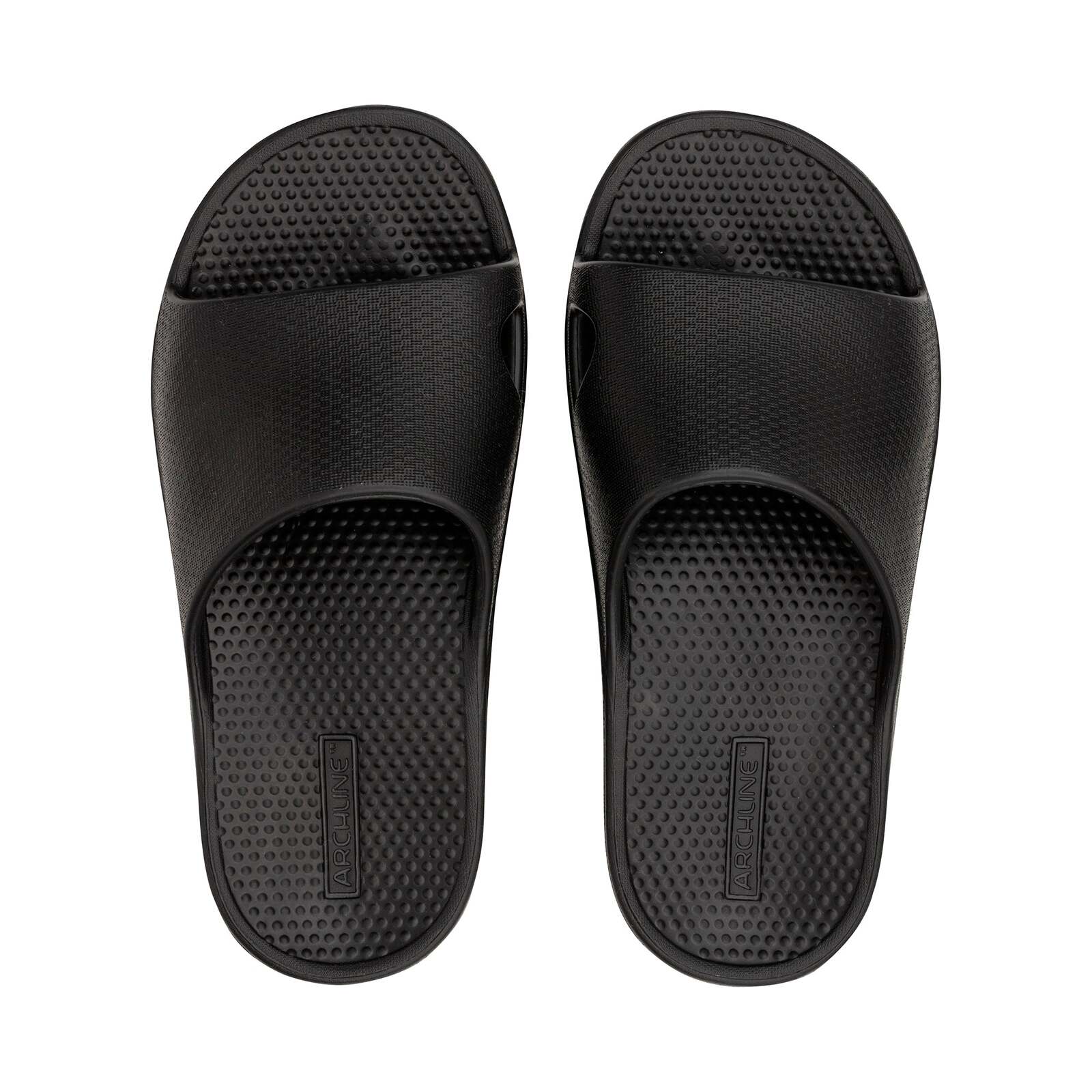 V563-AHS00100-46-149938-00 Archline Rebound Orthotic Slides Flip Flop Thongs Slip On Arch Support - Black - Euro 46 - Image 1