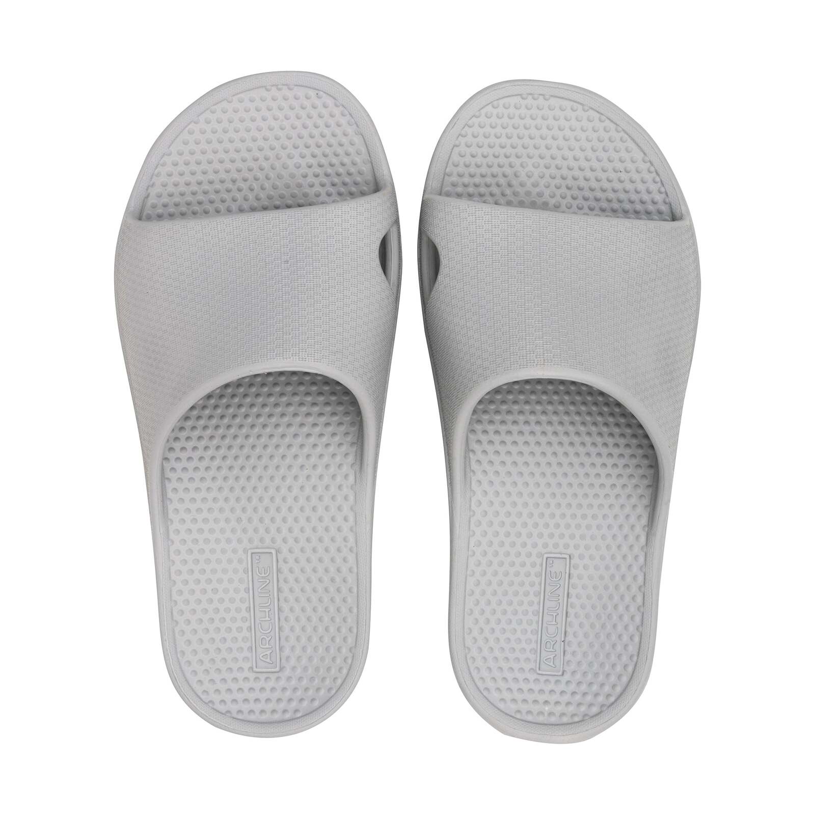 V563-AHS00102-38-149568-00 Archline Rebound Orthotic Slides Flip Flop Thongs Slip On Arch Support - Stone Grey - Euro 38 - Image 1
