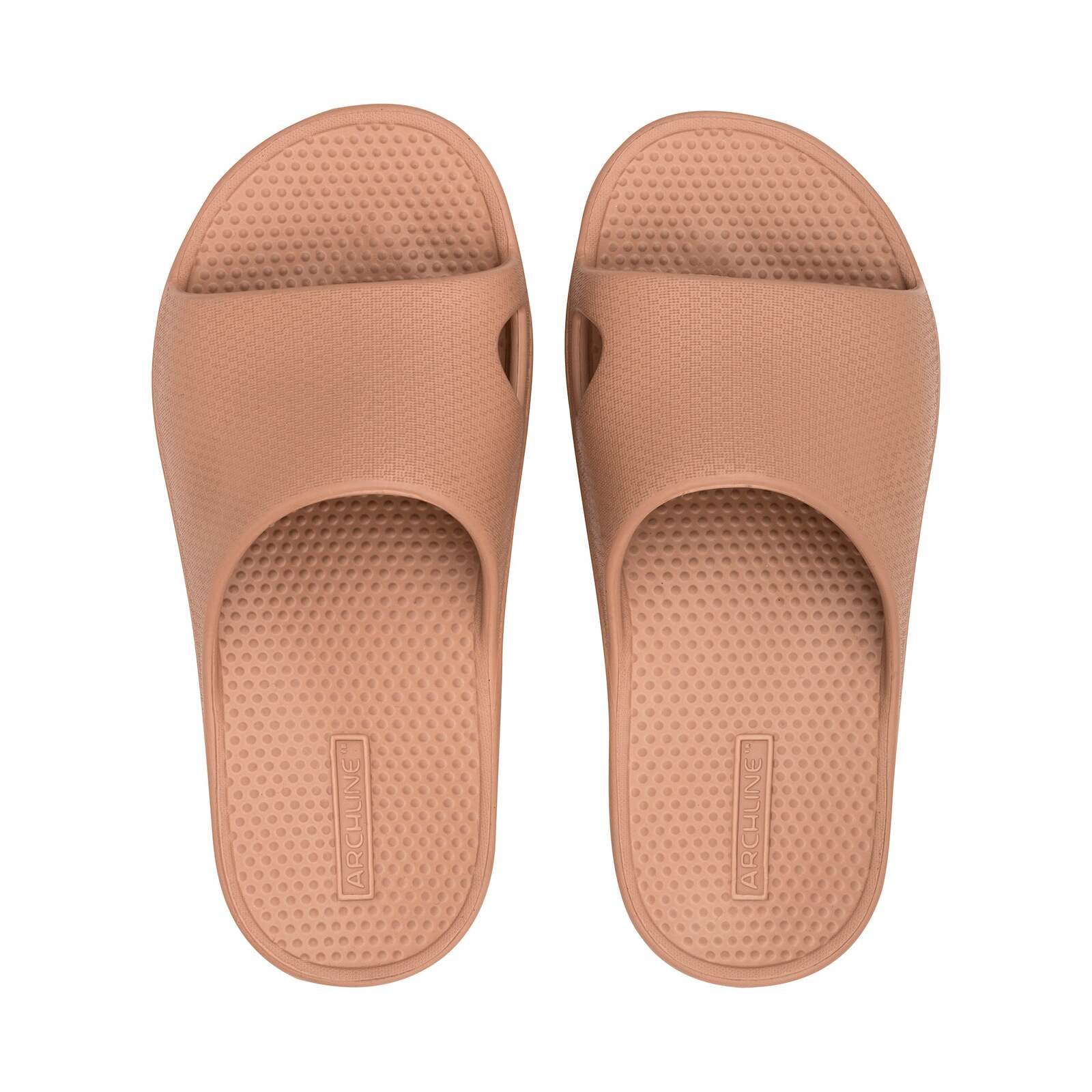V563-AHS00103-42-202503052040-00 Archline Rebound Orthotic Slides Flip Flop Thongs Slip On Arch Support - Putty - Euro 42 - Image 1