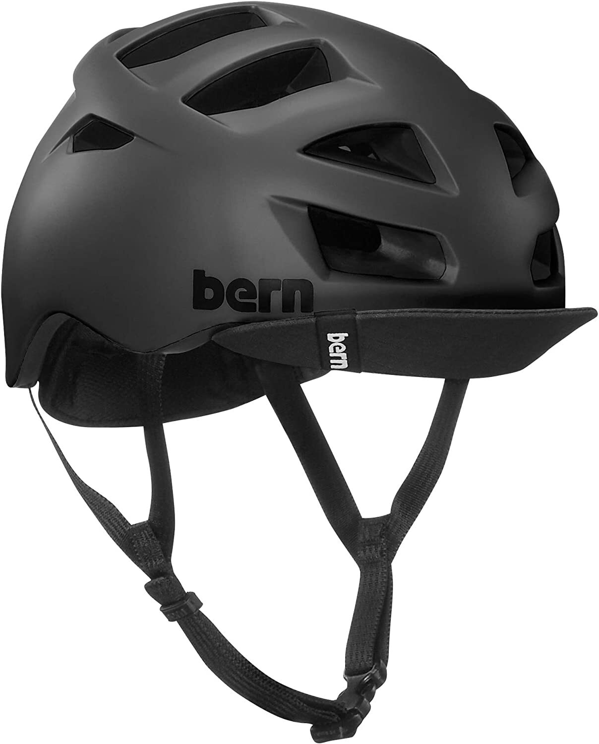 V563-ALLSTON-MBLK-S_M-202503261221-00 Bern Mens Allston Cycling Bike Helmet w/ Flip Visor - Matte Black - S/M - Image 1
