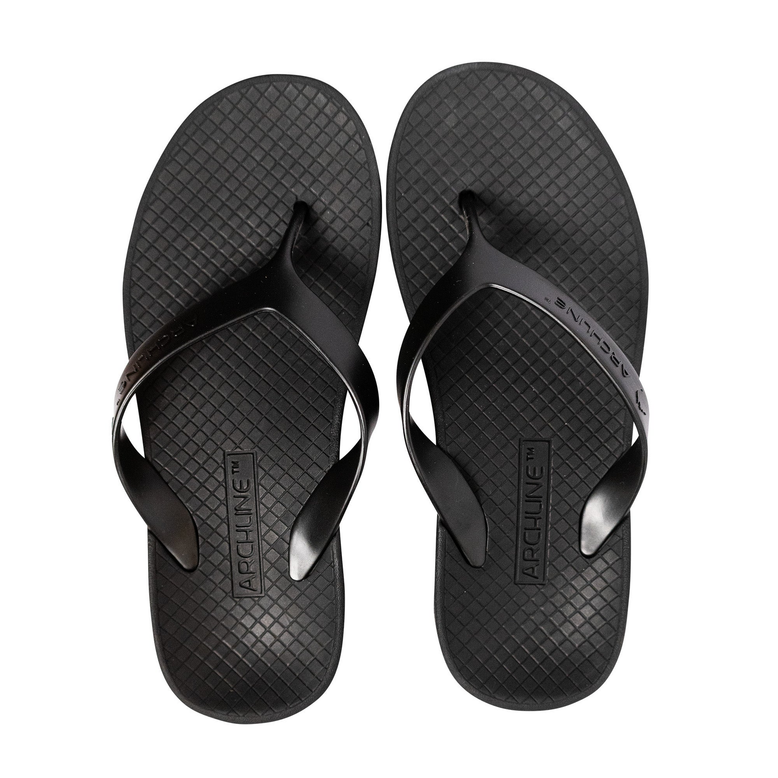 V563-ARCHLINE-THNGS-BLK-BLK-44-202507251130-00 ARCHLINE Orthotic Thongs Arch Support Shoes Footwear Flip Flops Orthopedic - Black/Black - EUR 44 - Image 1