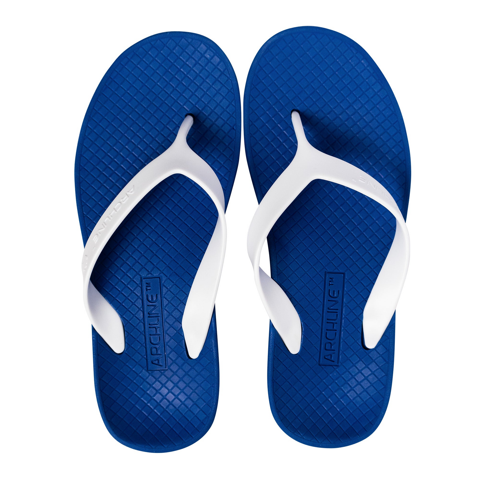 V563-ARCHLINE-THNGS-BLU-WHT-36-202507251145-00 ARCHLINE Orthotic Thongs Arch Support Shoes Footwear Flip Flops Orthopedic - Blue/White - EUR 36 - Image 1