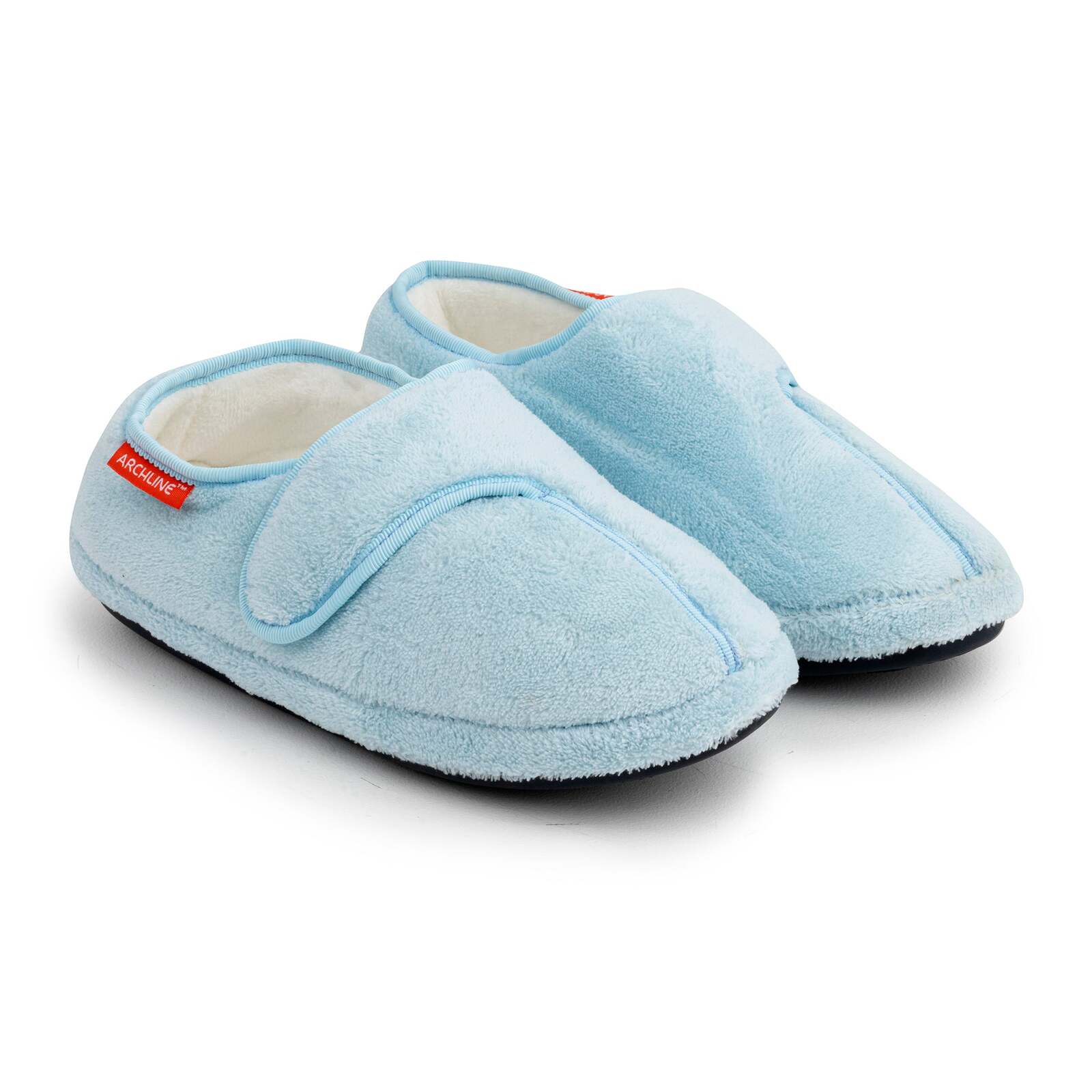 V563-AS111-38-202503051620-00 ARCHLINE Orthotic Plus Slippers Closed Scuffs Pain Relief Moccasins - Baby Blue - EU 38 - Image 1