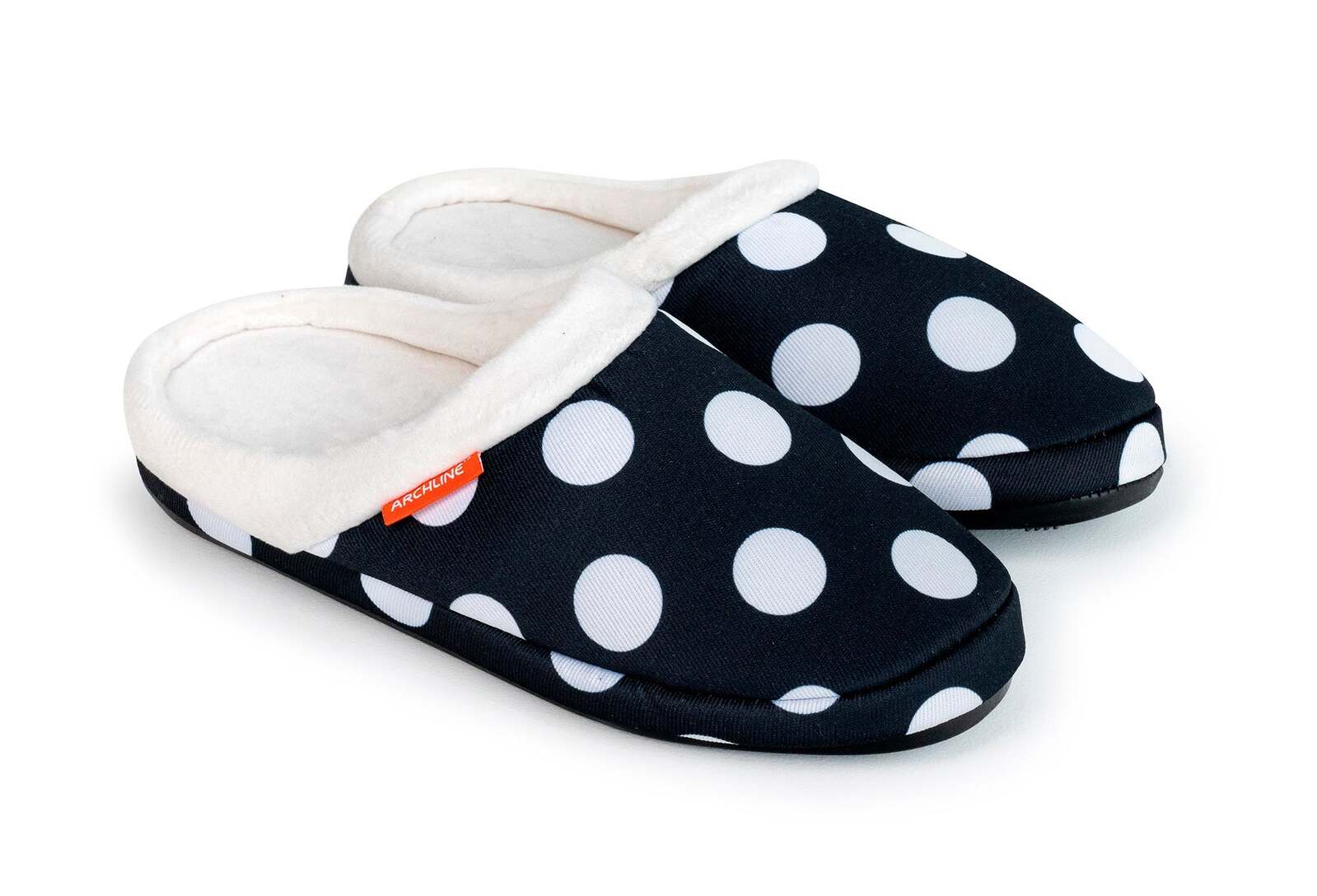 V563-AS502-35-202503051915-00 ARCHLINE Orthotic Slippers Slip On Arch Scuffs Pain Relief Moccasins - Polka Dots - EU 35 - Image 1