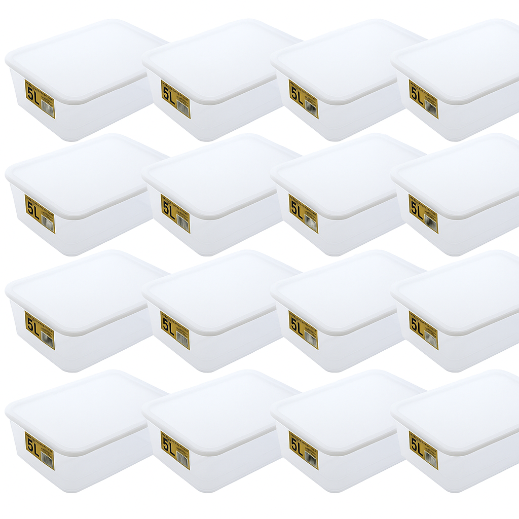 V563-AS6248-202506020810-00 16x 5L Food Storage Containers w/ Lids Bulk Lot - Made in Australia - Image 1