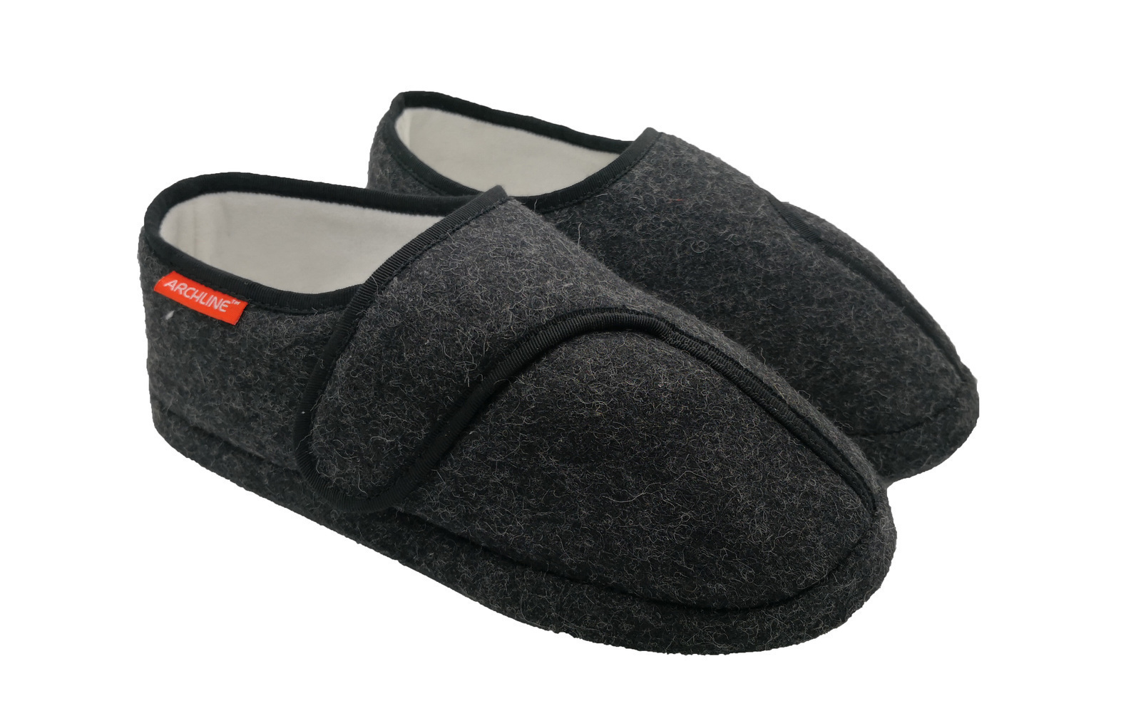 V563-AS801-CHARCOAL-39-140039-00 ARCHLINE Orthotic Plus Slippers Closed Scuffs Pain Relief Moccasins - EUR 39 - Image 1