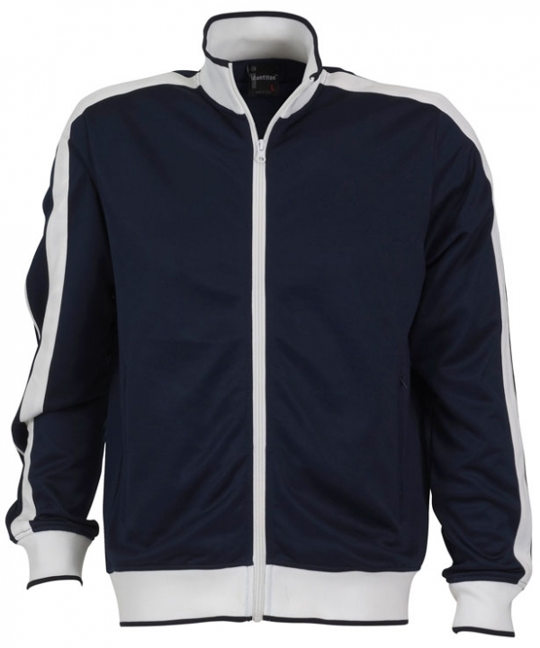 V563-B29-NAWH-XXL-149488-00 Identitee Mens Varsity Track Top Jacket Tracksuit Warm Winter Jumper Long Sleeve - Navy/White - XXL - Image 1
