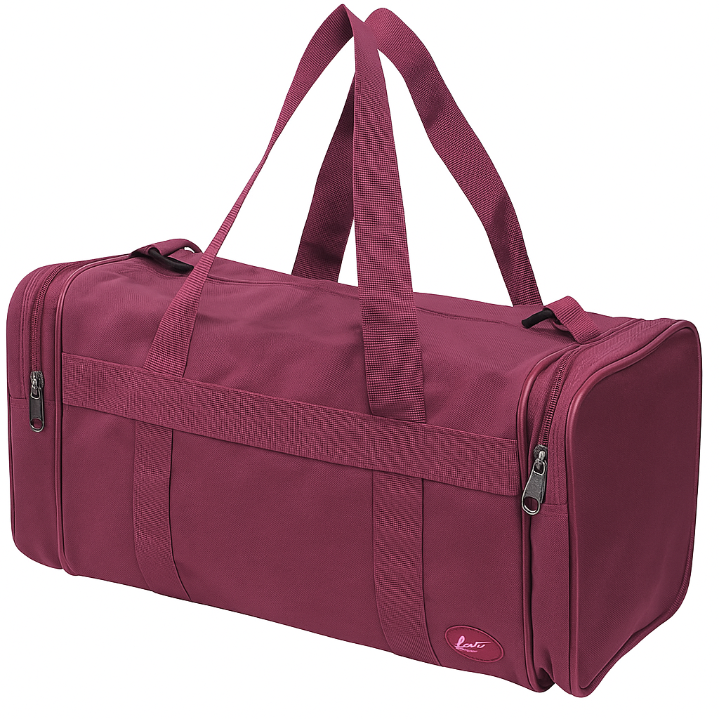 V563-B8107-MAROON-202506201819-00 28L Travel Foldable Duffel Bag Gym Sports Luggage Foldaway School Bags - Maroon - Image 1