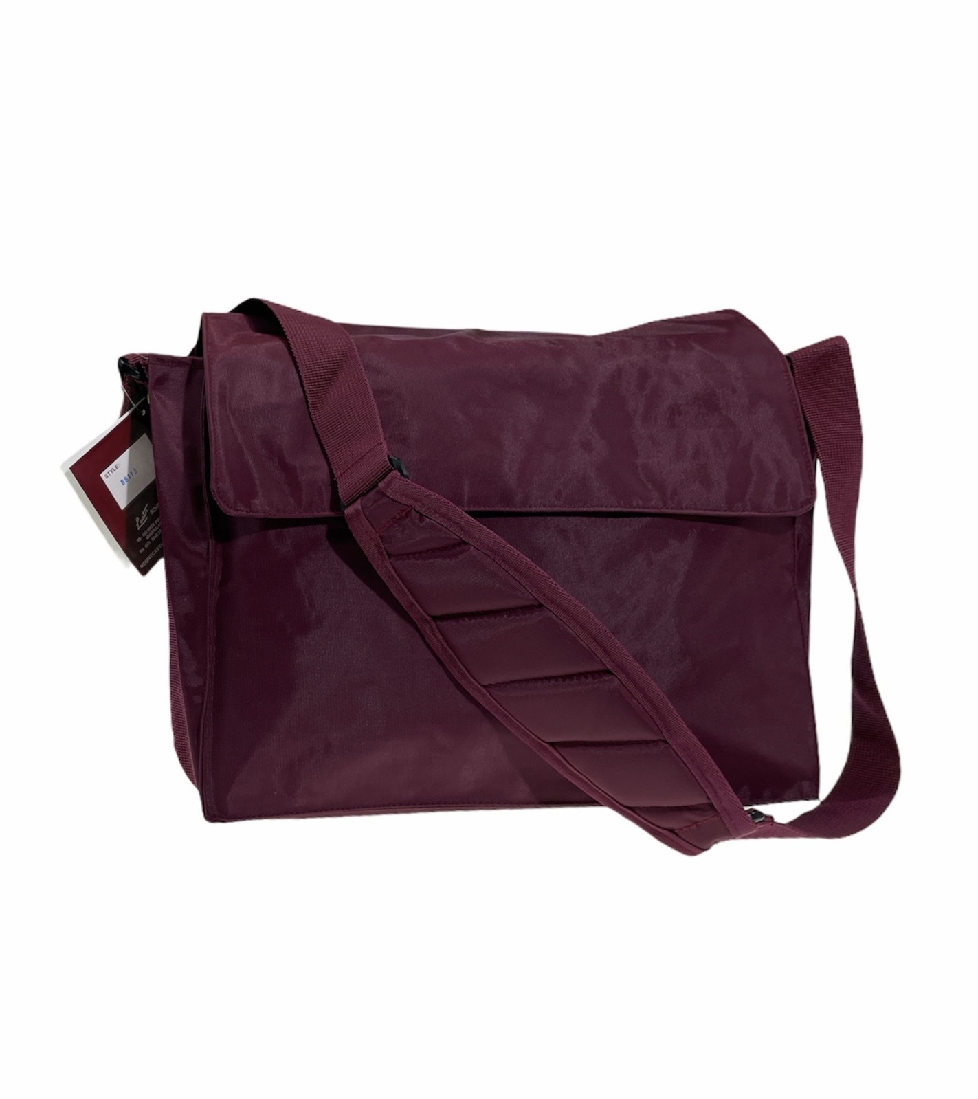 V563-B8113-MAROON-202503052110-00 Leuts Tote Library Shoulder Bag School Book Books Carry Storage Messenger - Maroon - Image 1