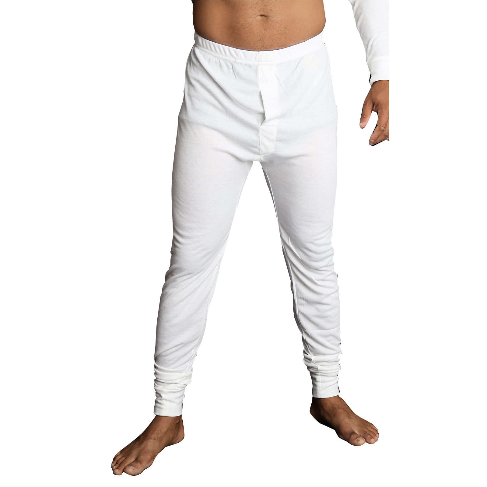 V563-BB-SI043_SI067-BG-4XL-202503200941-00 Mens Merino Wool Blend Long John Thermal Pants Underwear Thermals Warm Winter - Beige - 4XL - Image 1