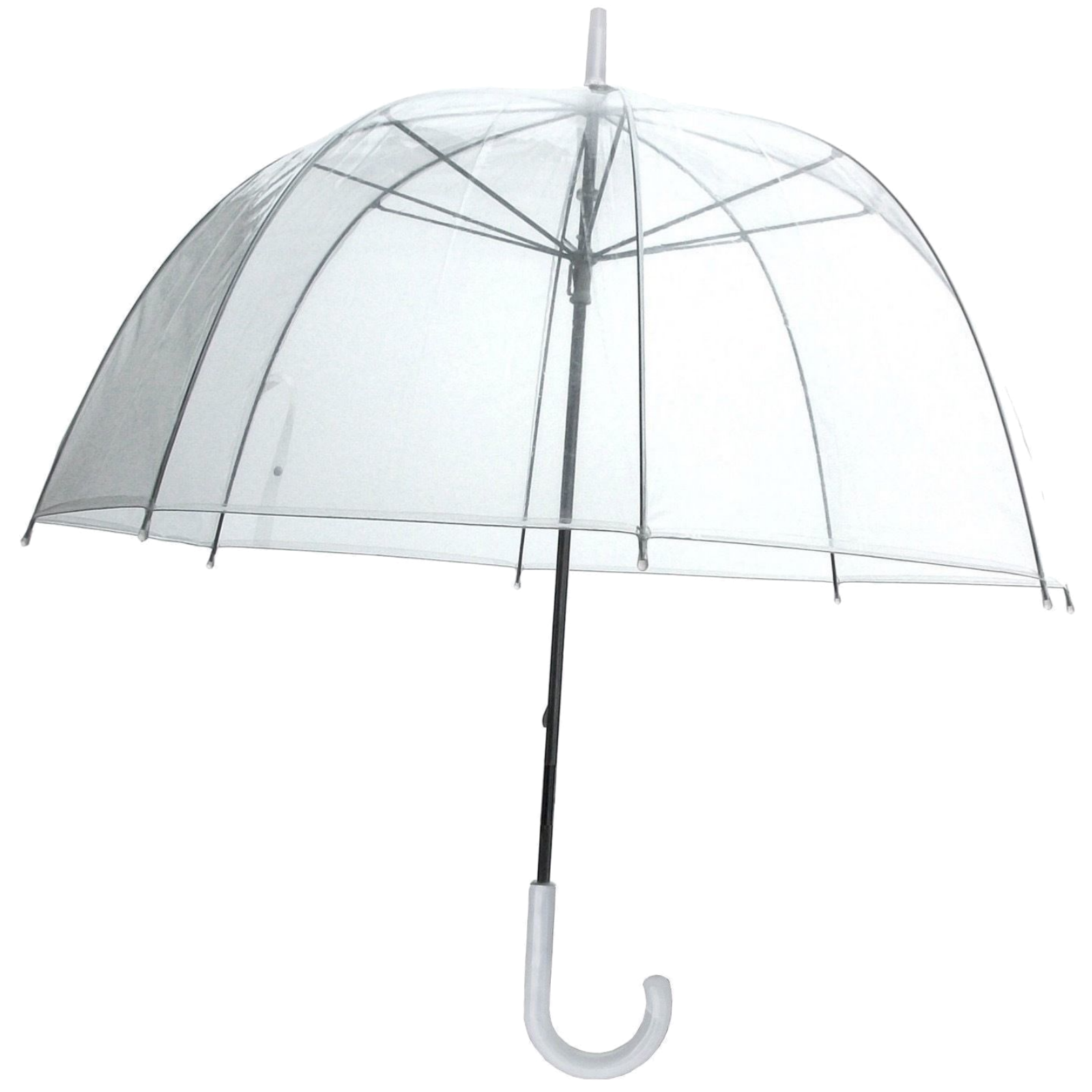 V563-BIRDCAGEUMB-CLEAR-202503051515-00 Birdcage Clear Dome Umbrella Wedding Rain Transparent Parasol Manual Bird Cage - Clear - Image 1