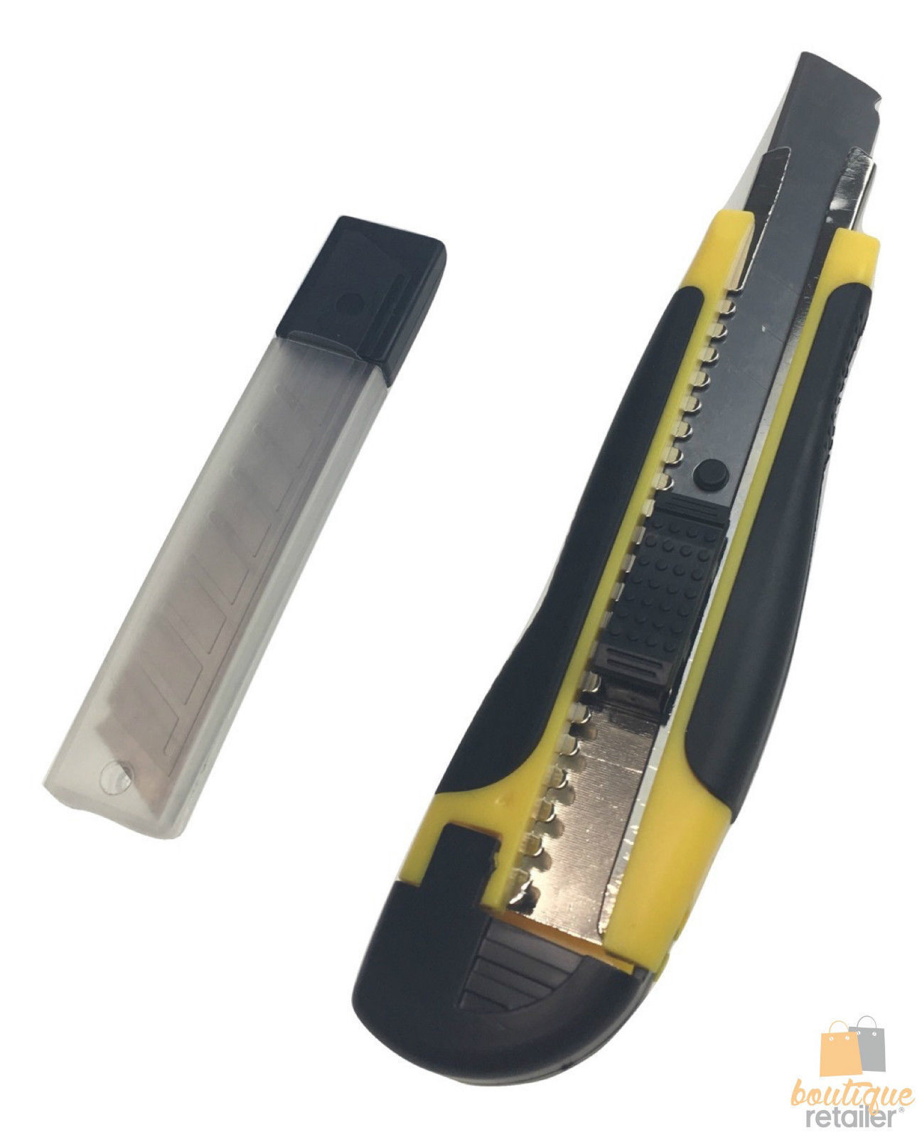 V563-BR-3BOXCUTTERS-205124-00 3x BOX CUTTERS Knife Retractable Blade Snap Off Razor 18mm Durable Opener BULK - Image 1