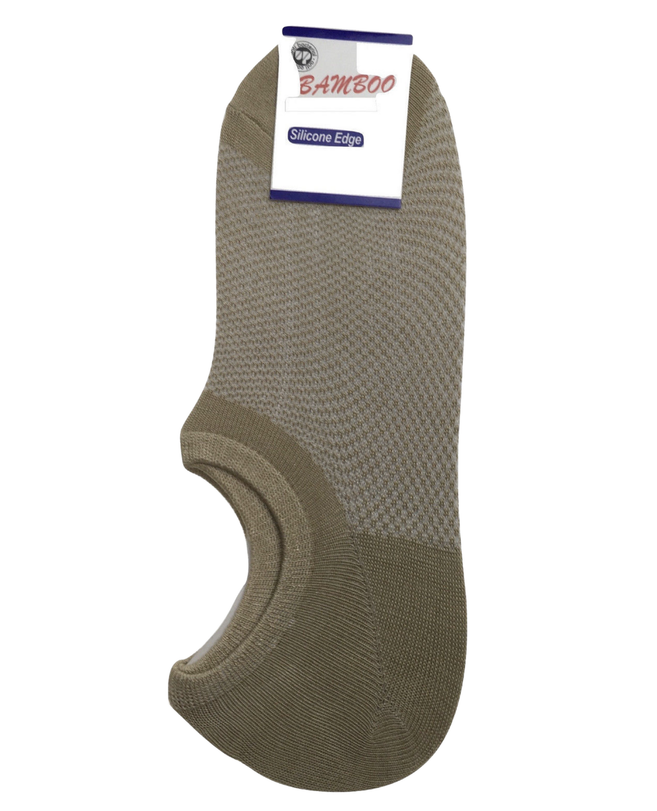 V563-BR-BBOOSOCK-BEI-11-14-202503051505-00 1 Pair NO SHOW BAMBOO SOCKS Non Slip Heel Grip Low Cut Invisible Footlet - Beige - 11-14 - Image 1
