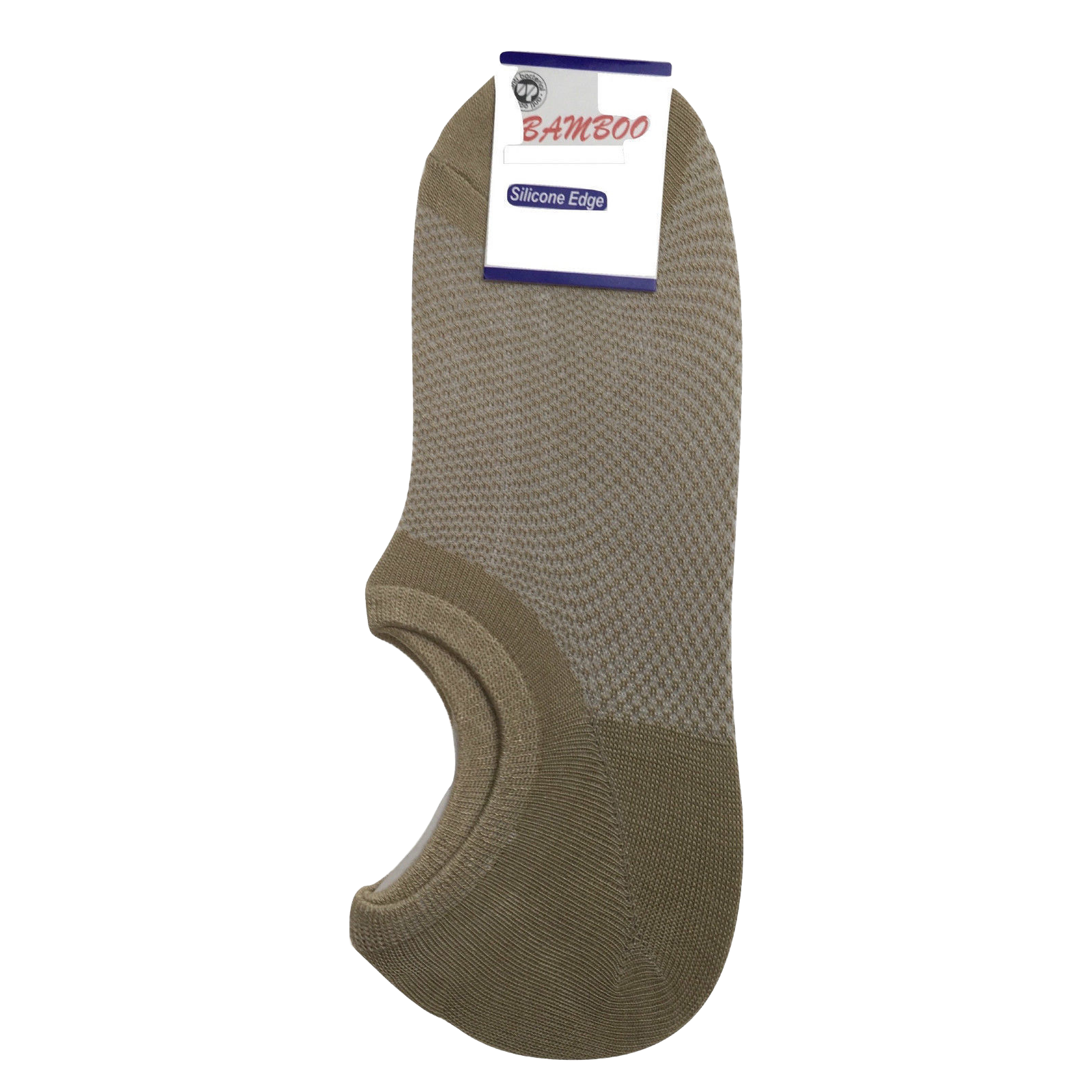 V563-BR-BBOOSOCK-BEI-6-11-202503051505-00 1 Pair NO SHOW BAMBOO SOCKS Non Slip Heel Grip Low Cut Invisible Footlet - Beige - 6-11 - Image 1