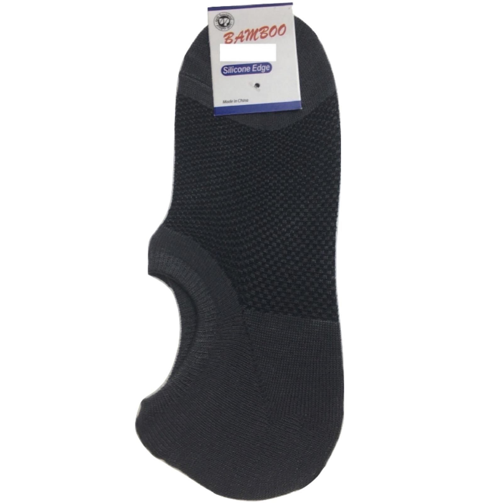 V563-BR-BBOOSOCK-CHRCOL-11-14-202503051506-00 1 Pair NO SHOW BAMBOO SOCKS Non Slip Heel Grip Low Cut Invisible Footlet - Charcoal - 11-14 - Image 1
