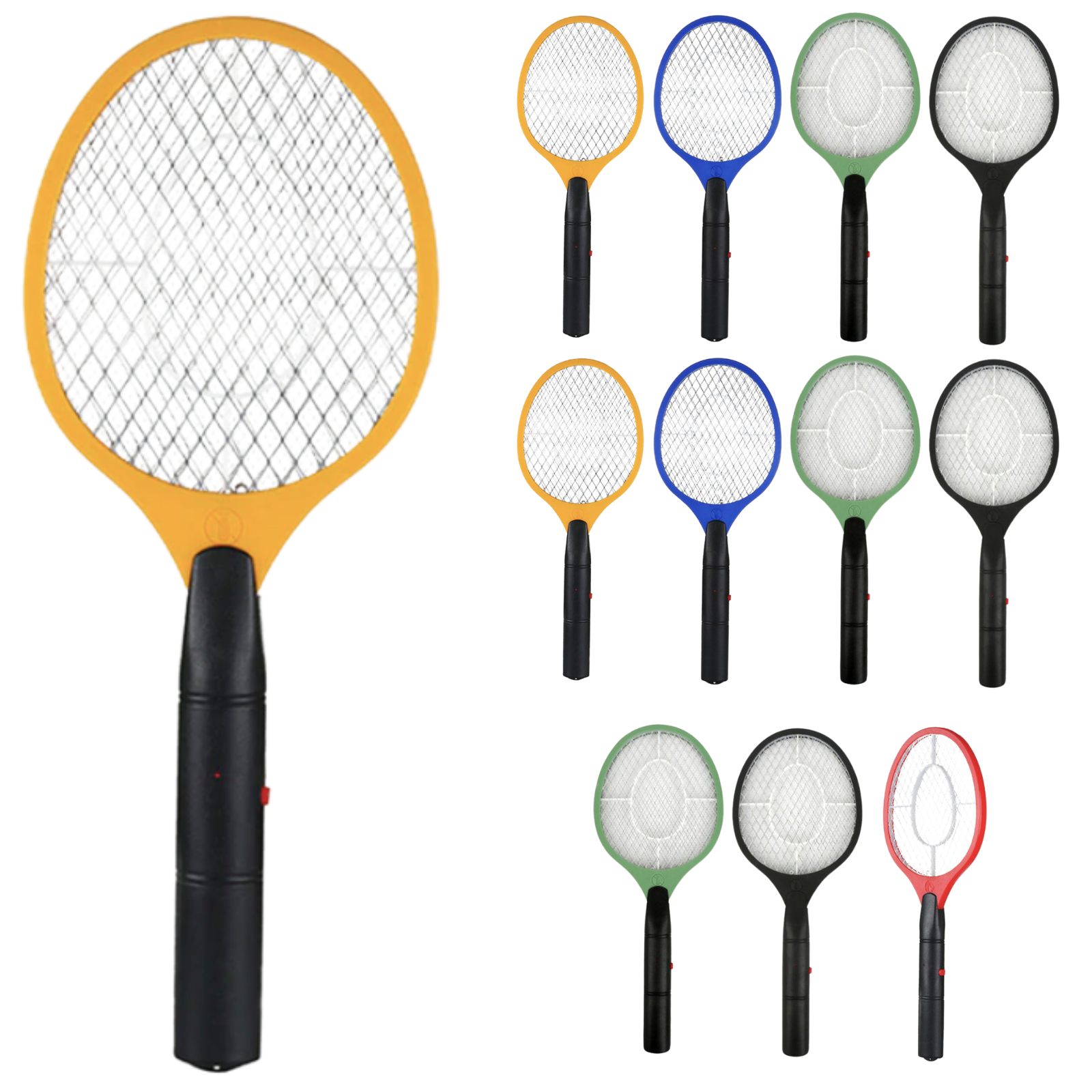 V563-BR-BUGZAPRRKT_12X-197233-00 12x BUG ZAPPER RACKET Fly Mosquito Pest Swatter Net Racquet Electric Insect Killer - Image 1