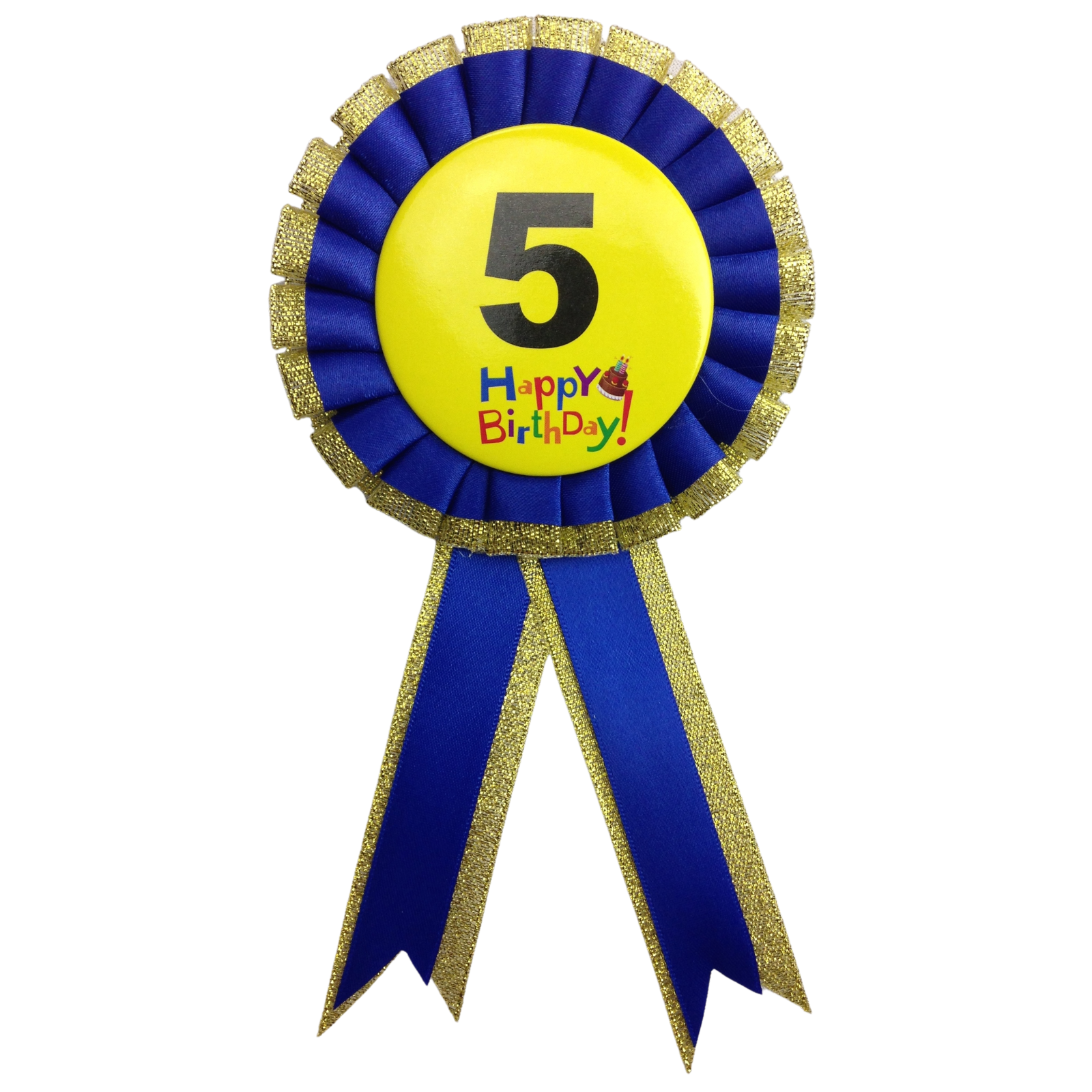 V563-BR-FANCYDRESBADGE-5BLU-202503051640-00 BIRTHDAY BADGE Party Favour Award Rosette Fancy Dress Girls Boys Childrens Kids - - Image 1