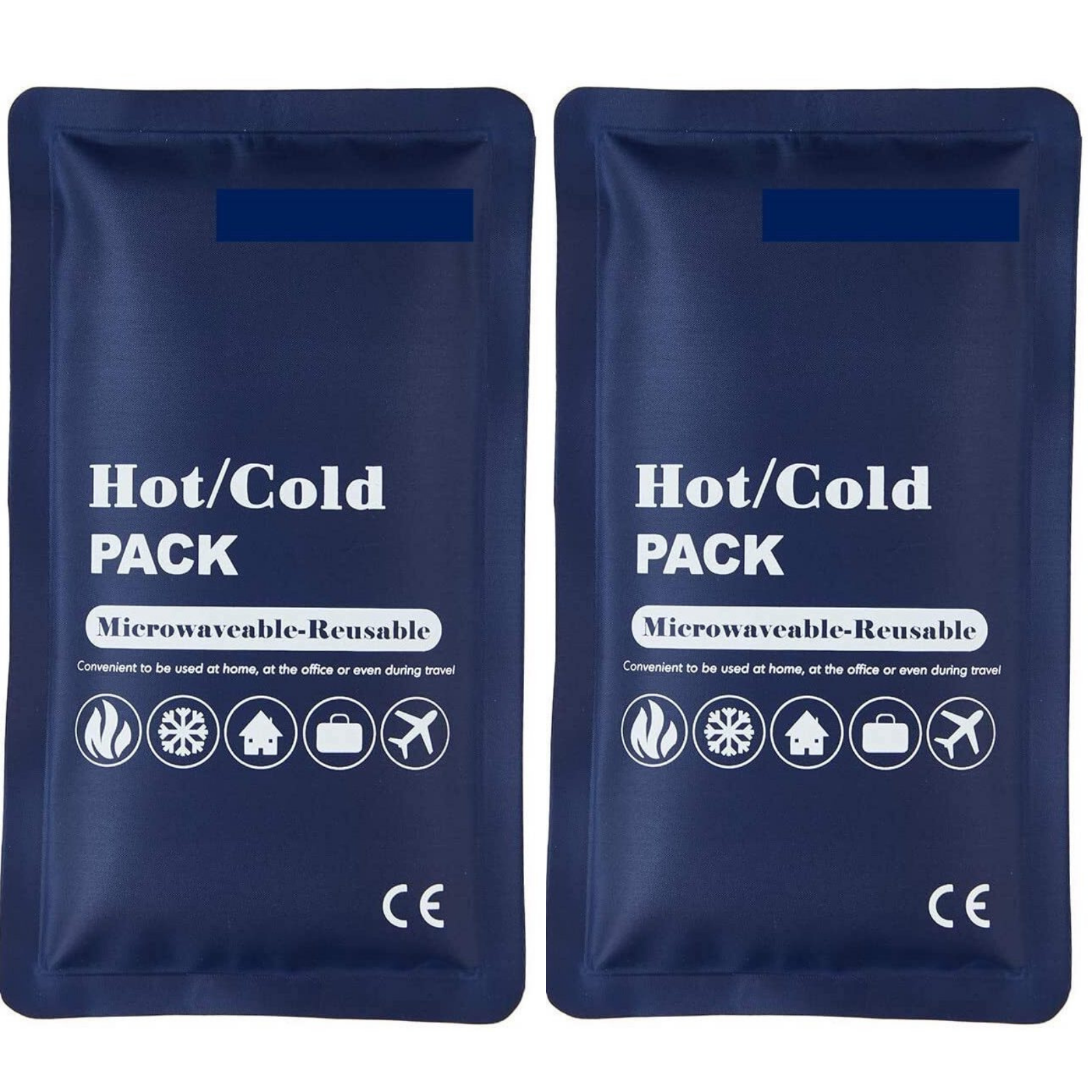 V563-BR-GELPACKS-2-205130-00 2x HOT COLD PACK First Aid Reusable Ice Heat Gel Packs Microwaveable Relief - Image 1
