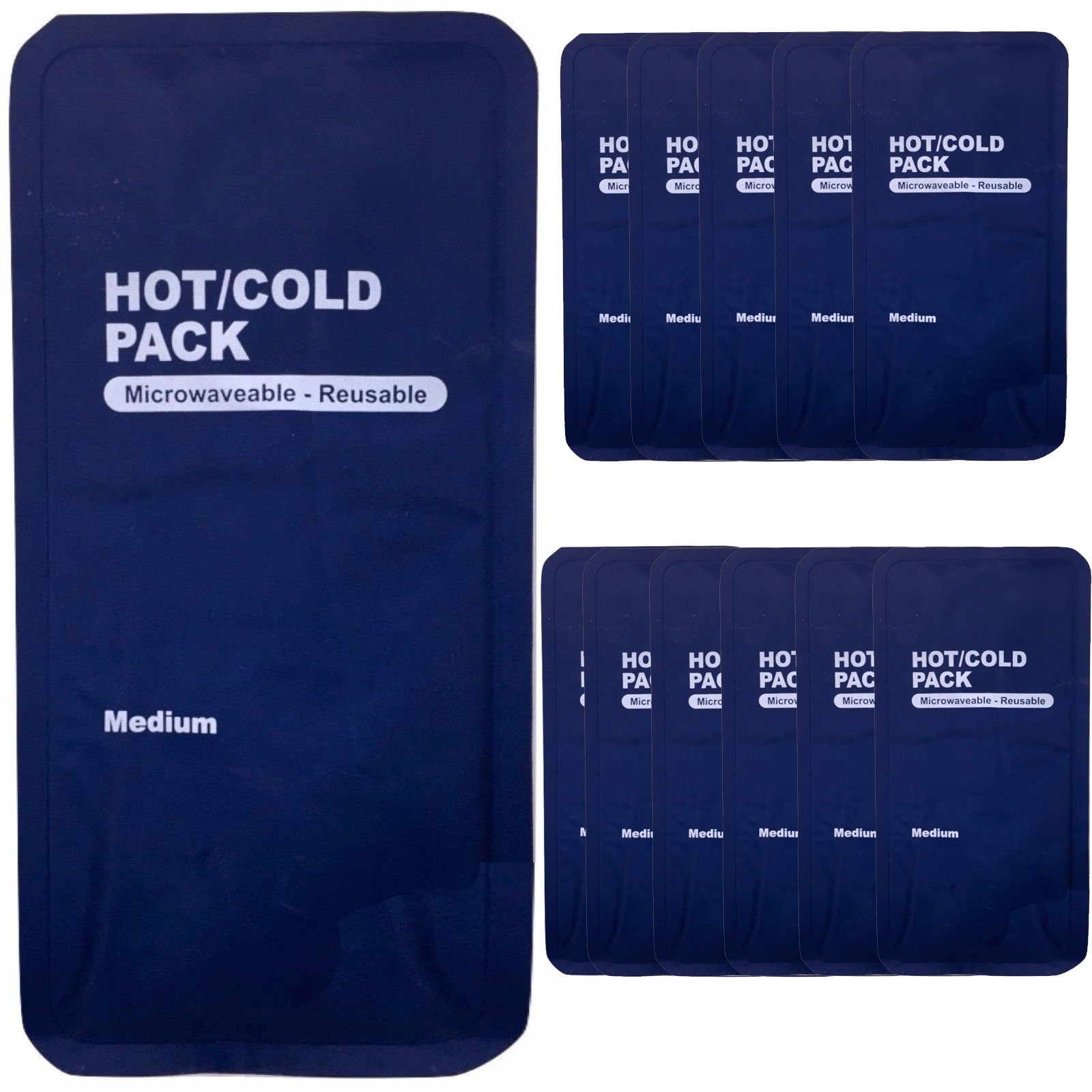 V563-BR-HOTCOLDPACK-12-210852-00 12x HOT COLD PACK First Aid Reusable Ice Heat Gel Packs Microwave Relief BULK - Image 1