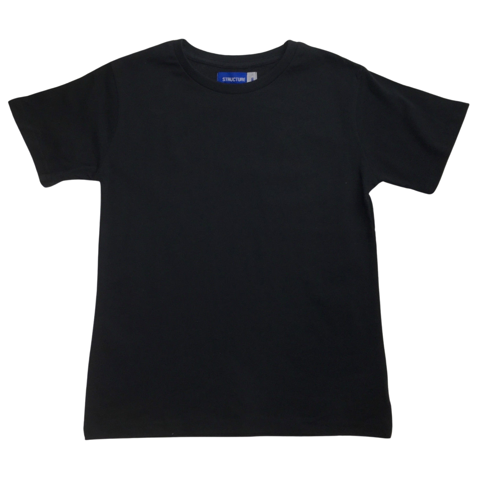 V563-BR-KDSPLAINTEE-BLK-10-202503051121-00 KIDS PLAIN T SHIRT Childrens Child 100% COTTON Boys Girls Basic Blank Tee Top - Black - 10 - Image 1