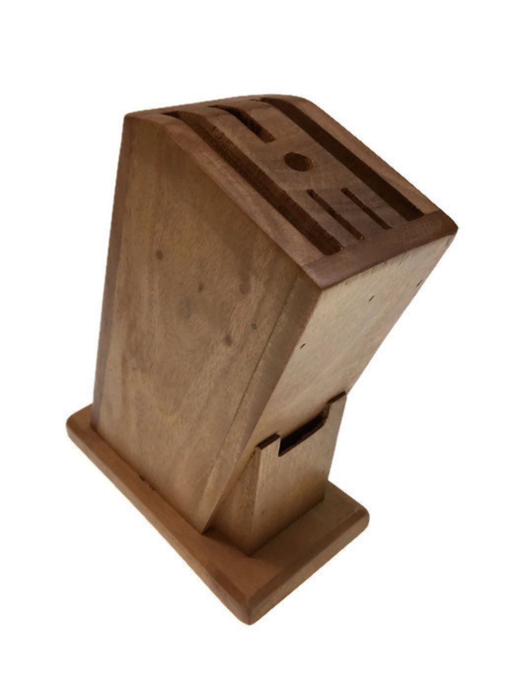 V563-BR-KNIFEHOLDER-174000-00 Wooden Knife Holder Knife Fork Block Kitchen Rack Desk Wood Organizer - Image 1
