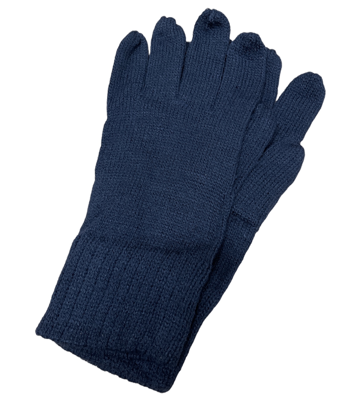 V563-BR-MK416-NVY-ONESIZE-218199-00 Acrylic Knitted Gloves Winter Warm Mens Soft Sports Snow Ski Loose Daggy MK416 - Navy - One Size Fits Most - Image 1