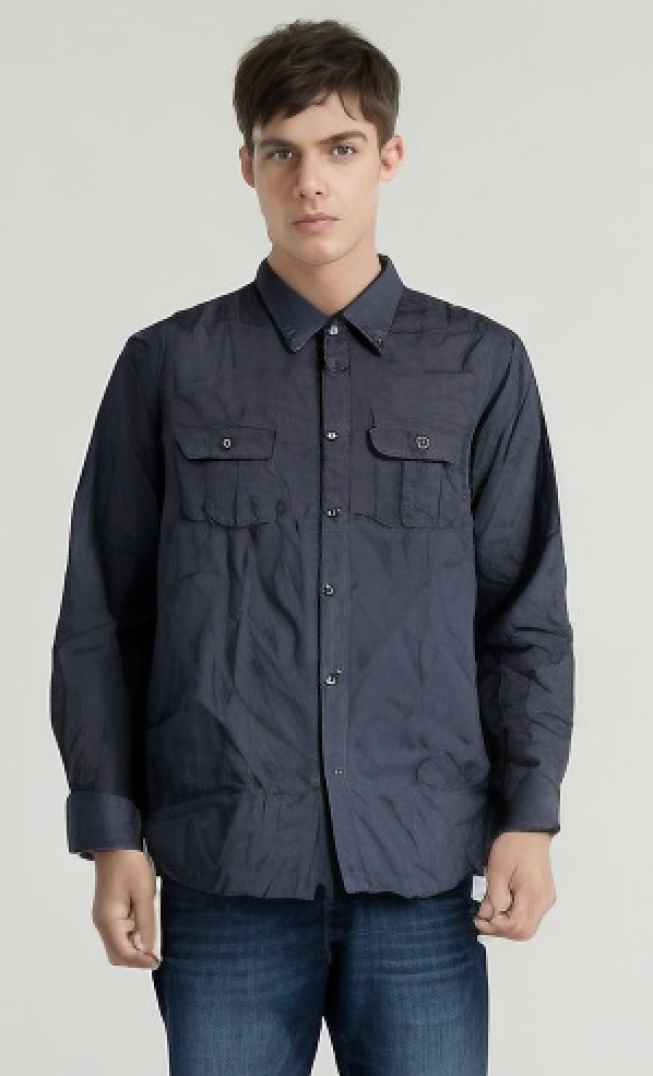 V563-BR-MPSLSLEV-XL-ANTHCE-202503051741-00 Mens Plain Slim 100% Cotton Long Sleeve Shirt Button Up Stylish Business Casual - Anthracite - XL - Image 1