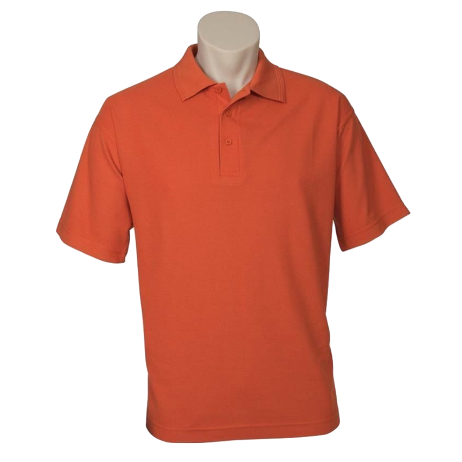 V563-BR-PSHRT-ORG-L-202503310915-00 Mens Polo Top Shirt Plain Casual Short Sleeve Pique Knit UPF T-Shirt - Orange - L - Image 1