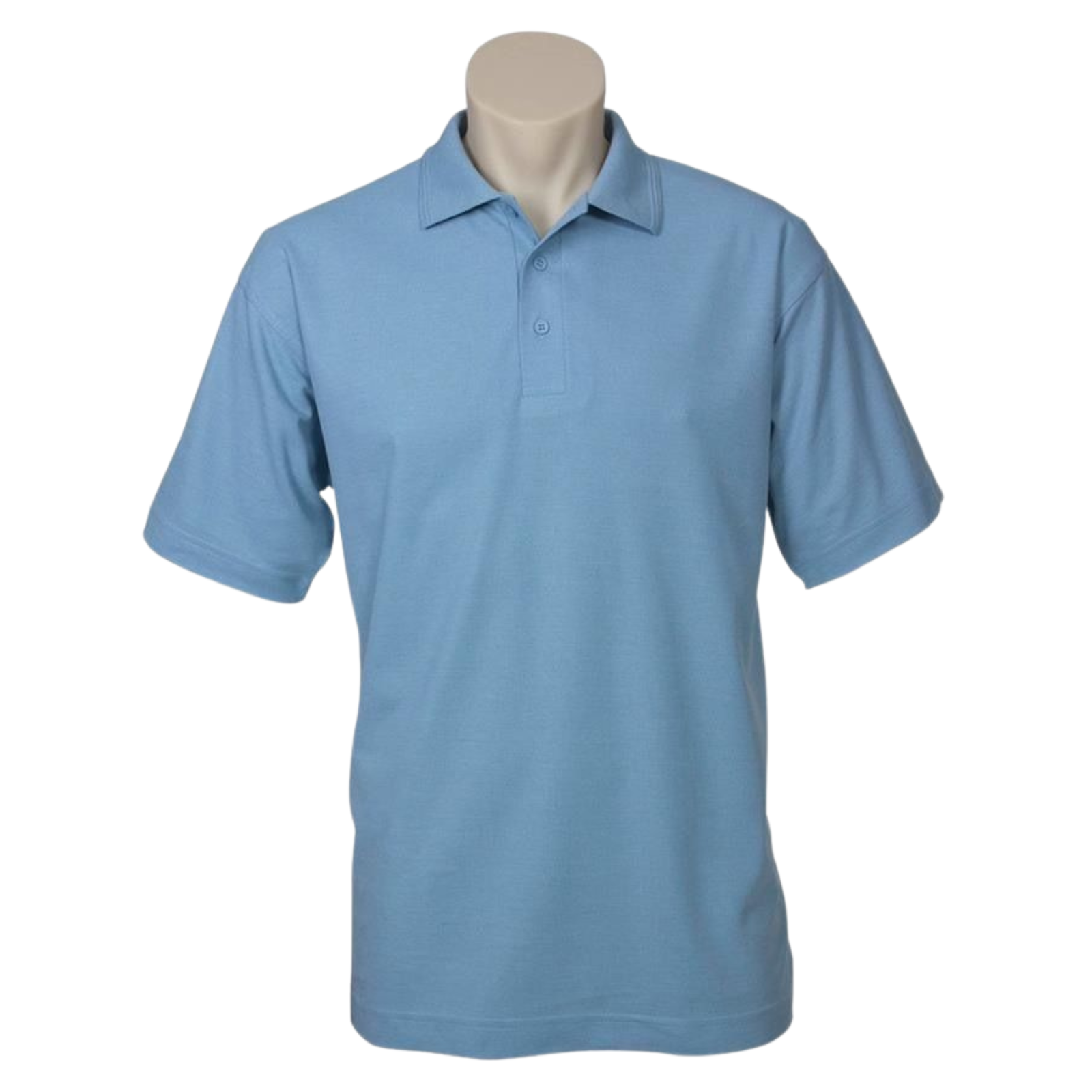 V563-BR-PSHRT-SKYBLU-XL-202503310915-00 Mens Polo Top Shirt Plain Casual Short Sleeve Knit Basic T-Shirt - Sky Blue - XL - Image 1