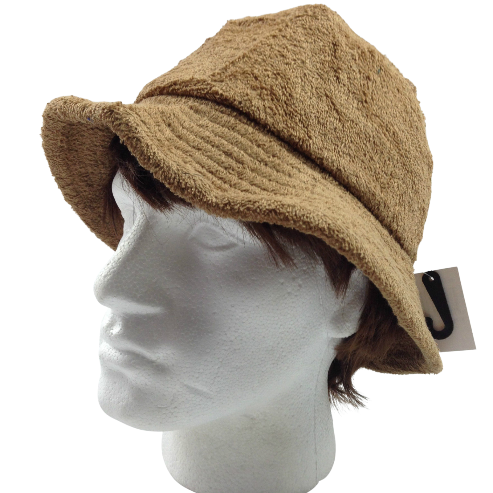 V563-BR-TTOWBUCKHAT-TANBRN-XXL-202503051710-00 Terry Towelling BUCKET HAT Daggy Fishing Camping Lad Cap Retro 100% COTTON - Tan Brown - XXL - Image 1