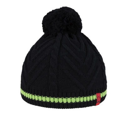 V563-BRBL-BEANIEWWHAT-BLKLME-M-202503072106-00 BRBL Dolomiti Merino Wool Blend Pull On BEANIE Warm Winter Hat Pom Pom Knitted - M - Image 1