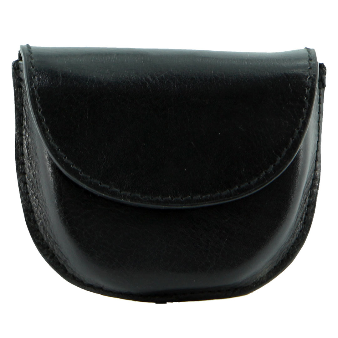 V563-C-4728-BLK-140577-00 Milleni Genuine Leather Coin Purse Holder Wallet with Belt Loop - Black - Image 1
