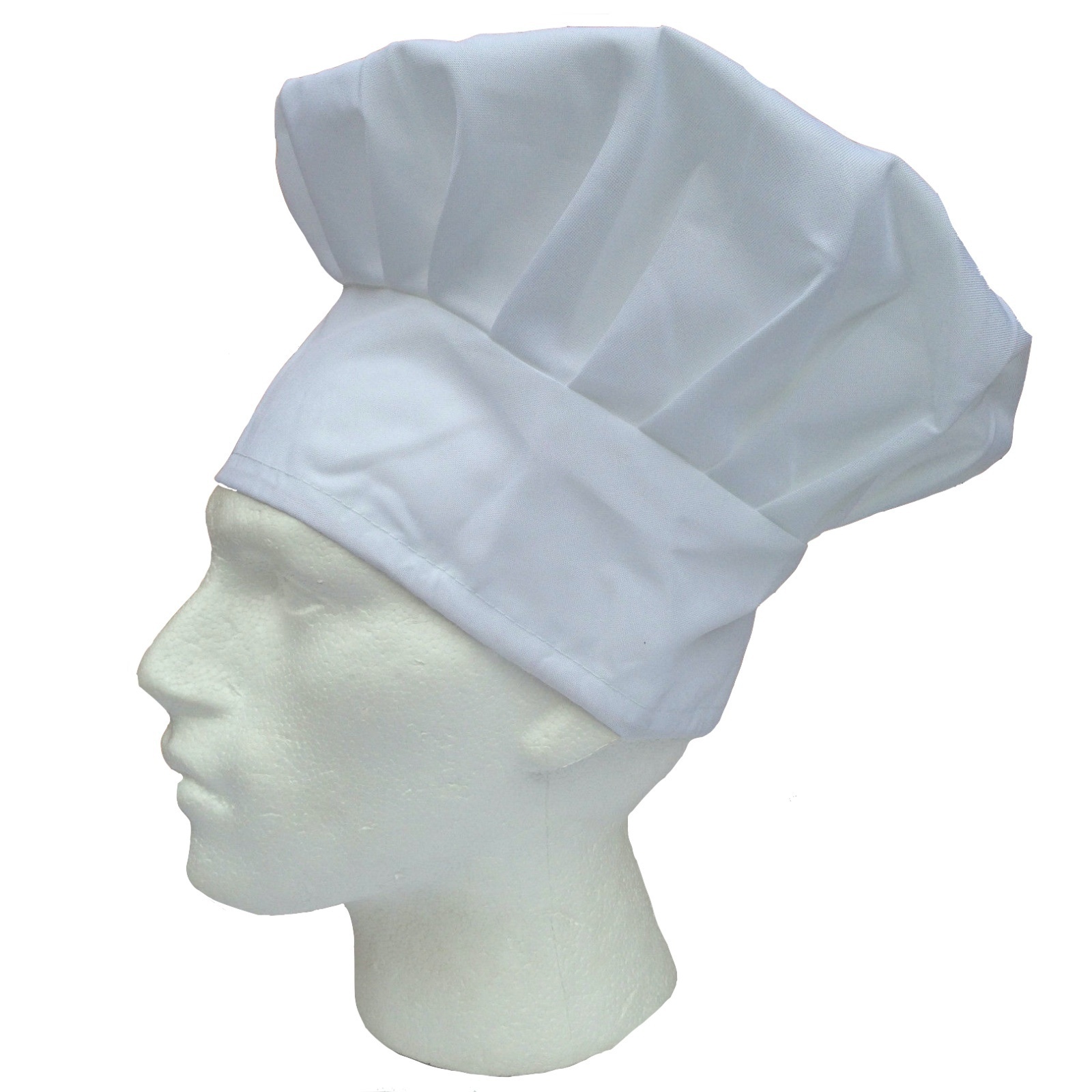 V563-CHEFSHAT-1PCS-184570-00 ADULT CHEFS HAT White Kitchen Cooking Baker Cap Chef Party Cotton Blend BBQ - Image 1