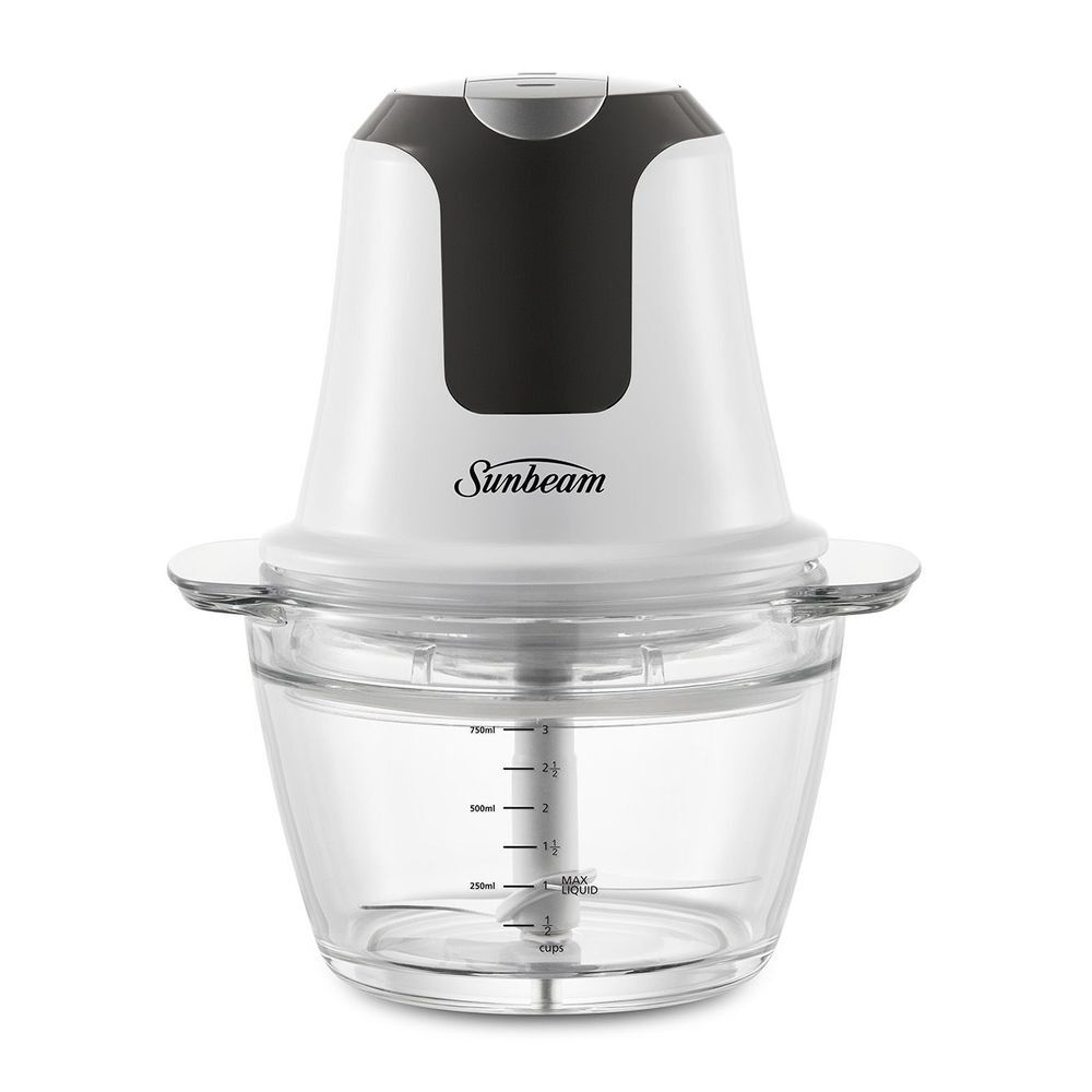 V563-FCP1000WH-202506020826-00 Sunbeam Mini Glass MultiChopper Food Processor - White - Image 1