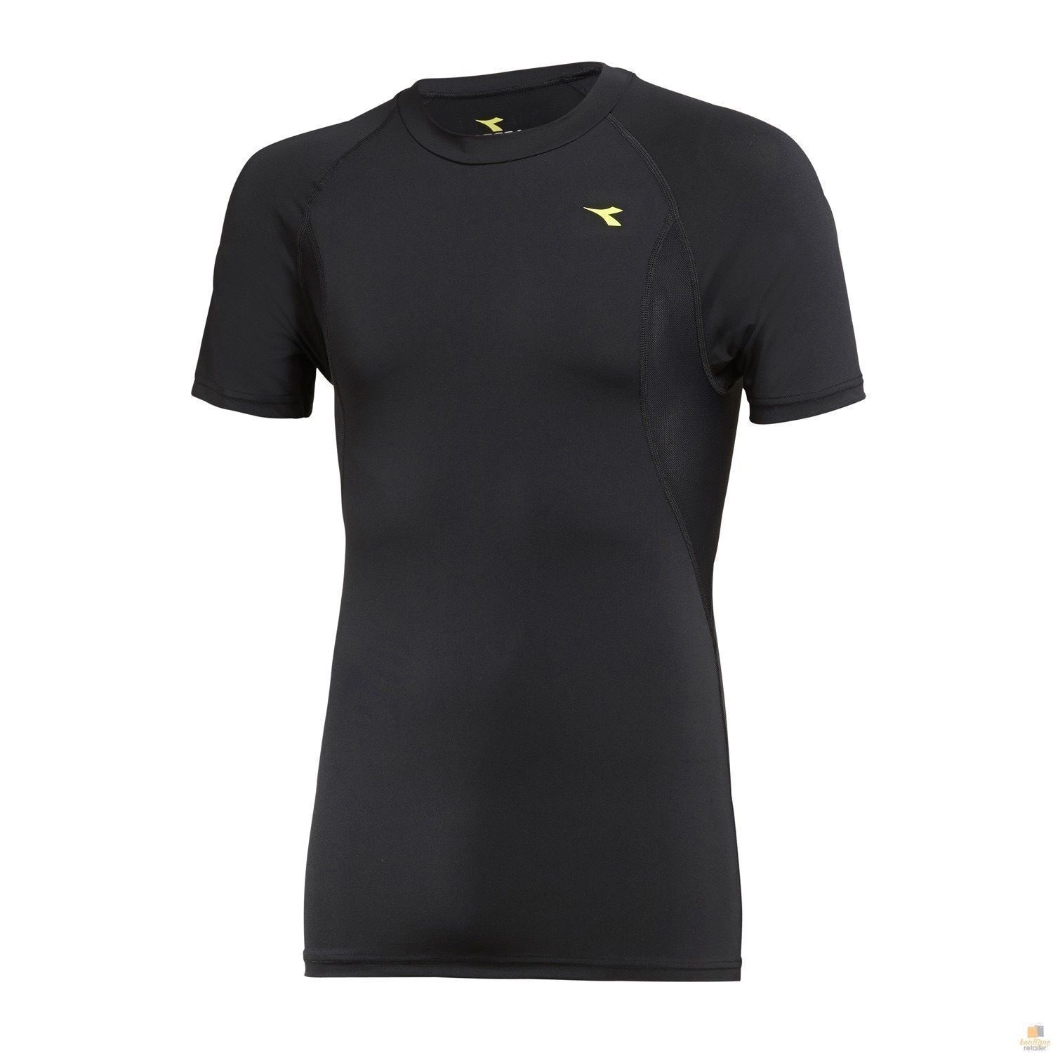V563-GDMS1383-BLK-S-202503052059-00 Mens DIADORA Compression Short Sleeve T Shirt Top Gym Thermal - Black - S - Image 1