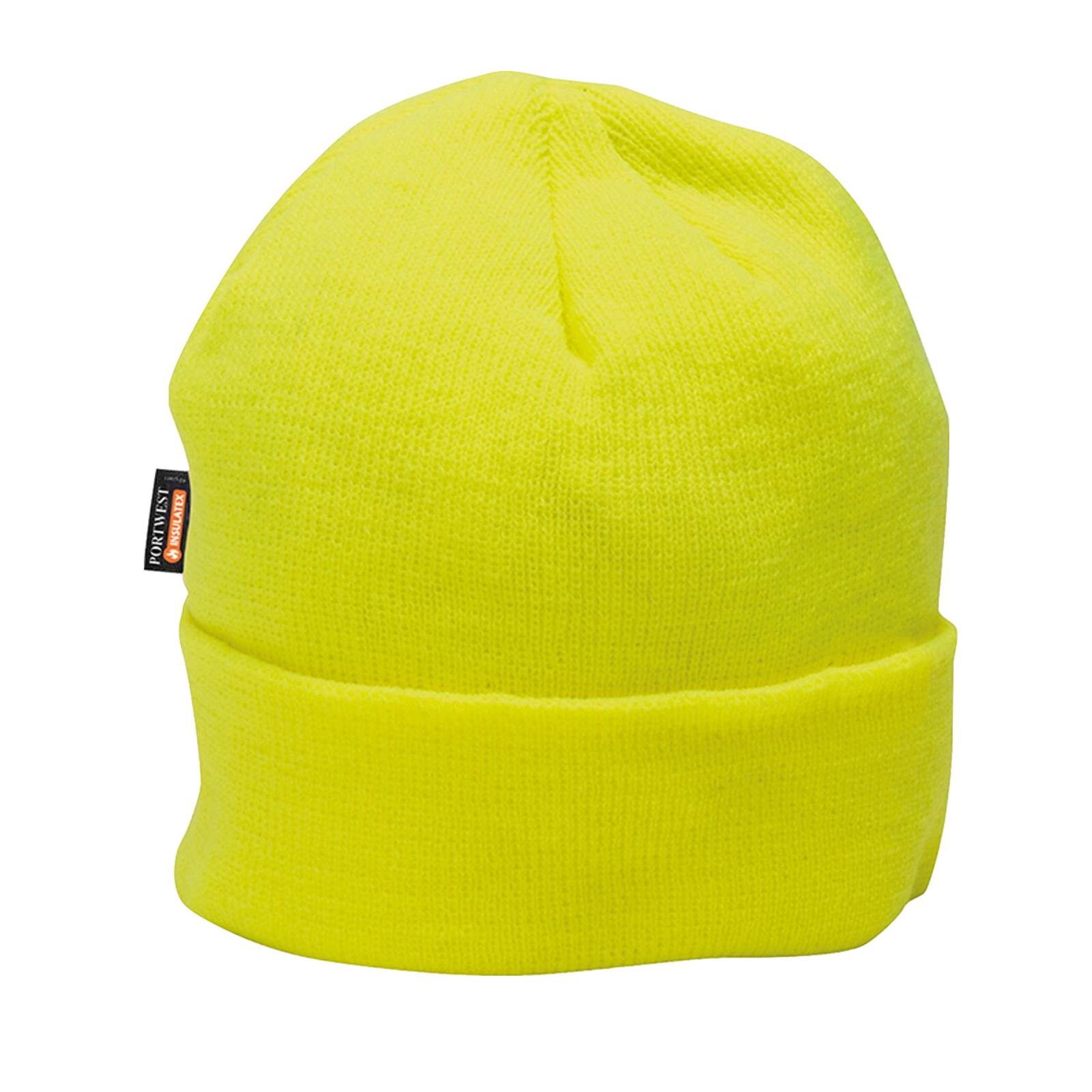 V563-HA10-HIVIS-YELLOW-174110-00 PORTWEST InsulaTex Hi Vis Beanie Fleece Thermal Insulated Workwear Hat - Yellow - Image 1