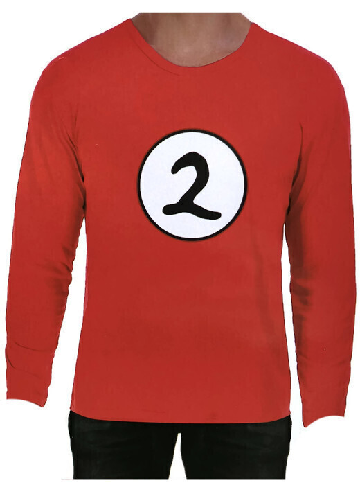 V563-JD-12202-M-202503052025-00 Adult Cat In The Hat Thing 2 Long Sleeve Red Top Costume Book Week - M - Image 1