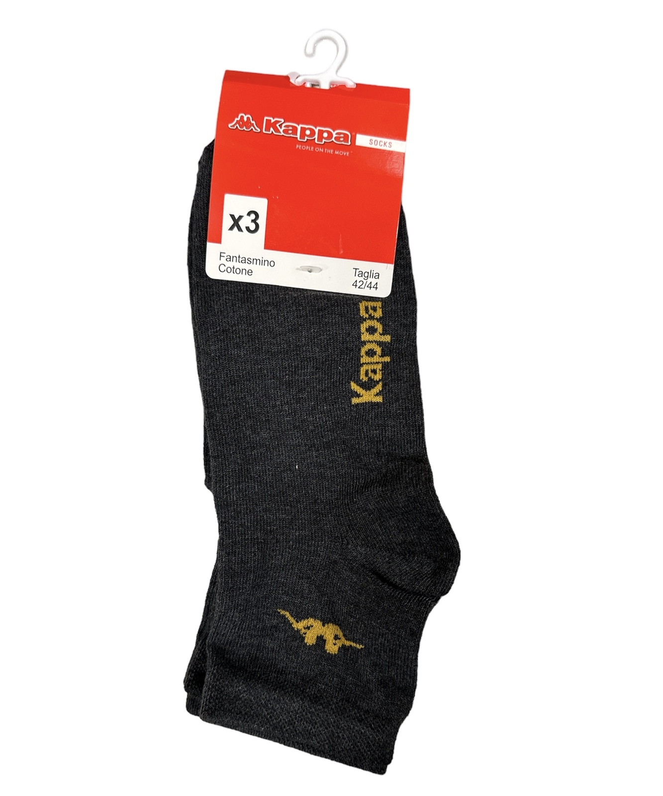 V563-KAPPA-CHARCOAL-42_44-202503051910-00 Kappa Mens Ankle Socks - Charcoal - 1 Pack of 3 - EU 42-44 - Image 1
