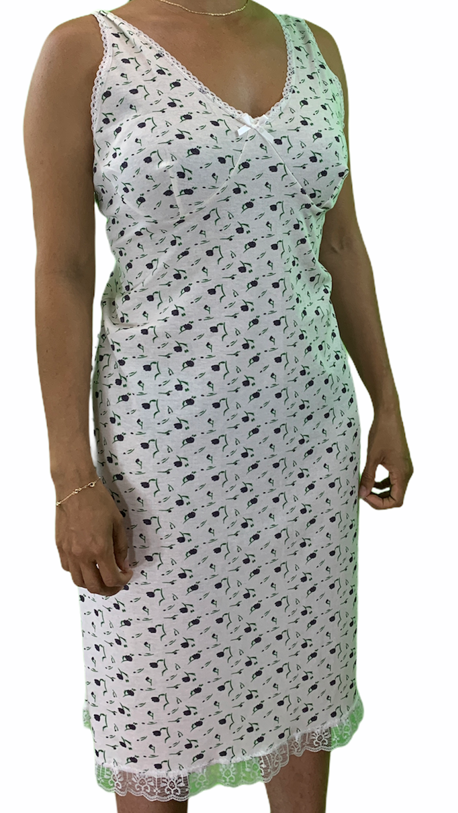 V563-NI-007-PURPLE-16-202503051926-00 Womens Ladies Cotton Nightie Night Gown Slip Petticoat PJs Sleepwear Dress - Purple - 16 - Image 1