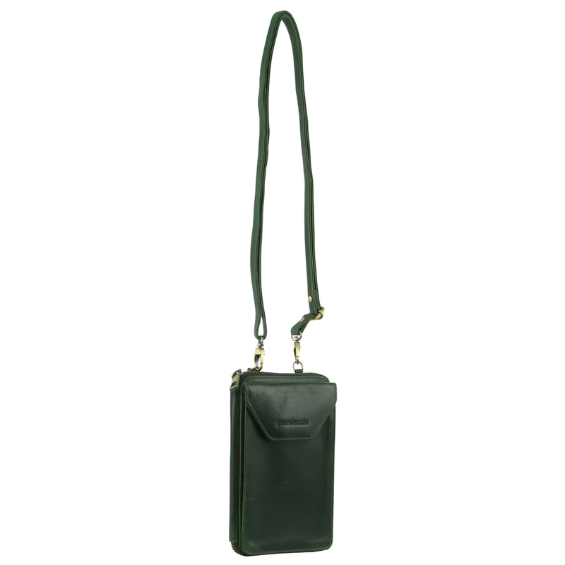 V563-PC-3525-77-EMERALD-174328-00 Pierre Cardin Ladies Leather Cross Body Bag/Wallet Bag/Clutch Wallet - Emerald - Image 1