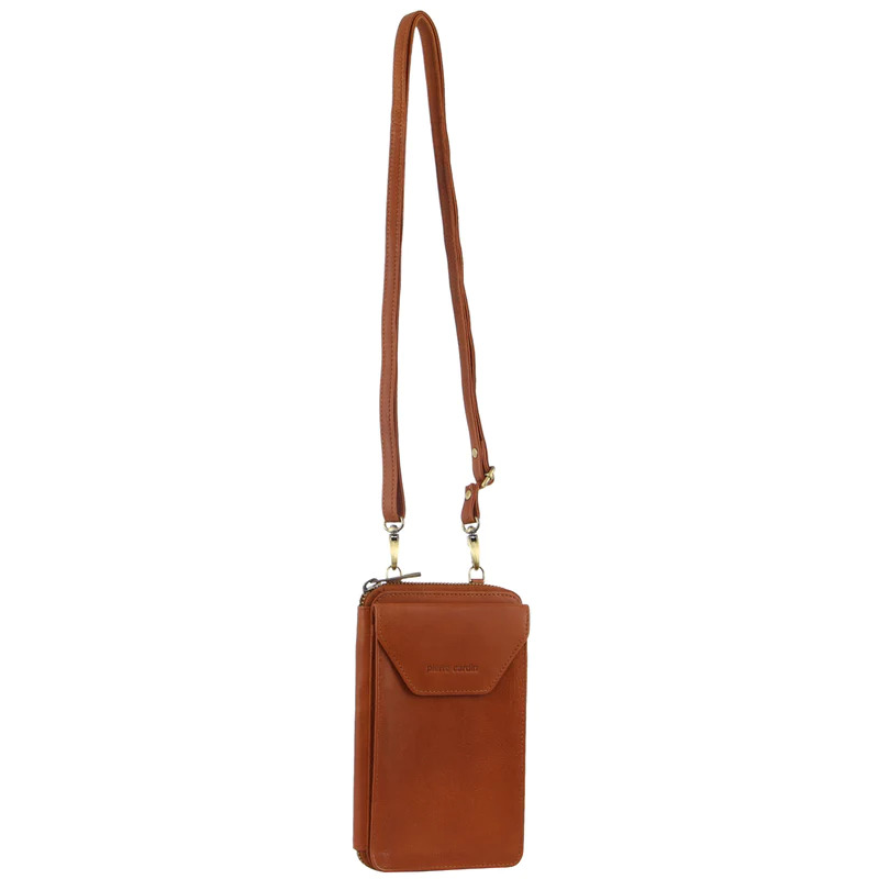 V563-PC-3525-92-COGNAC-174326-00 Pierre Cardin Ladies Leather Cross Body Bag/Wallet Bag/Clutch Wallet - Cognac - Image 1