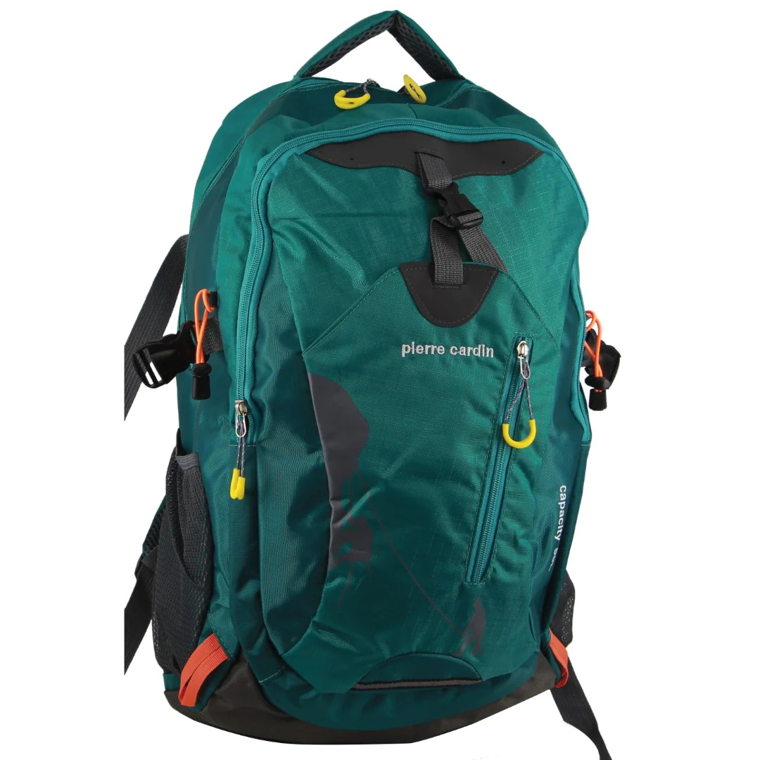 V563-PC3850-GRN-177414-00 Pierre Cardin Mens Nylon Travel & Sport Medium Backpack Bag in Green - Image 1