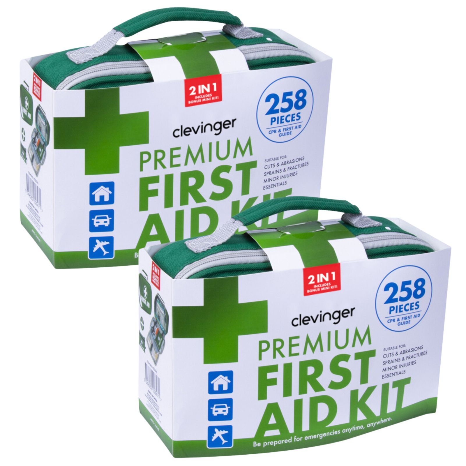 V563-PE0257-2X-215803-00 2x 258pcs Premium First Aid Kit Medical Travel Set Emergency Family Safety - Image 1
